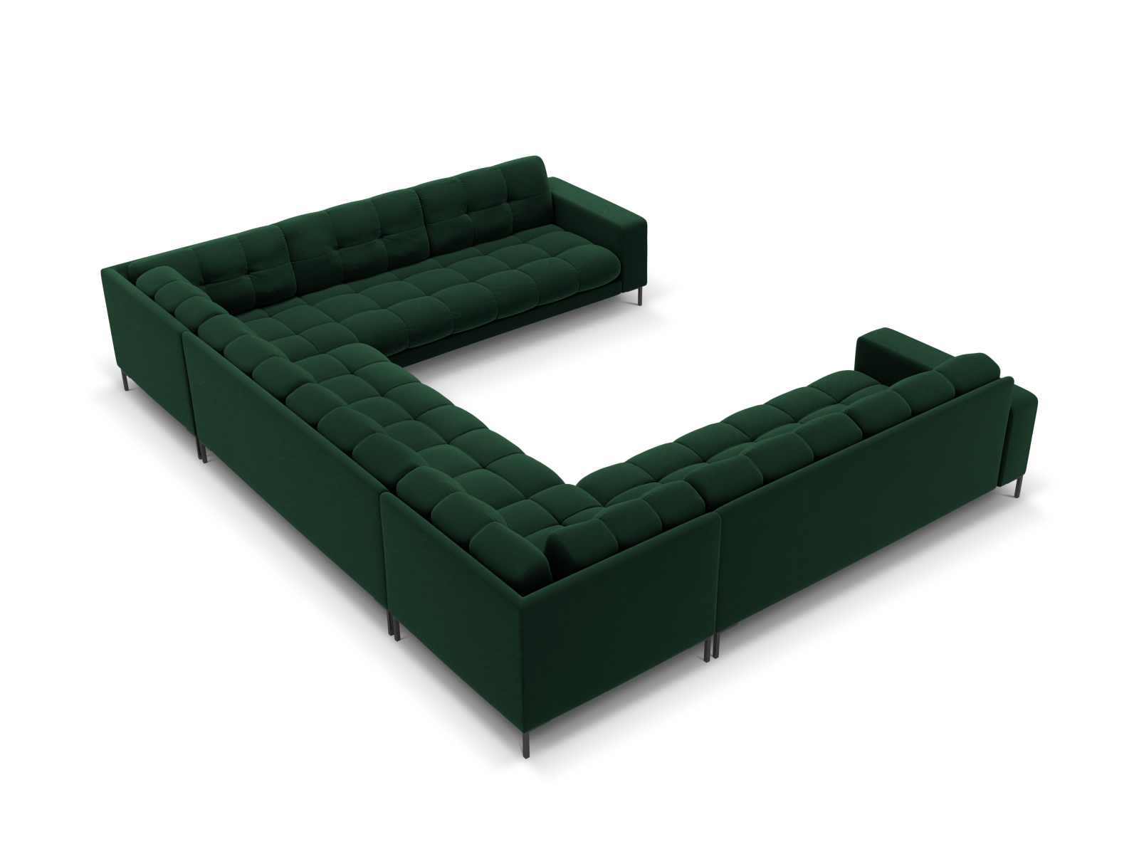 Velvet Panoramic Sofa, "Mamaia", 9 Seats, 337x256x75