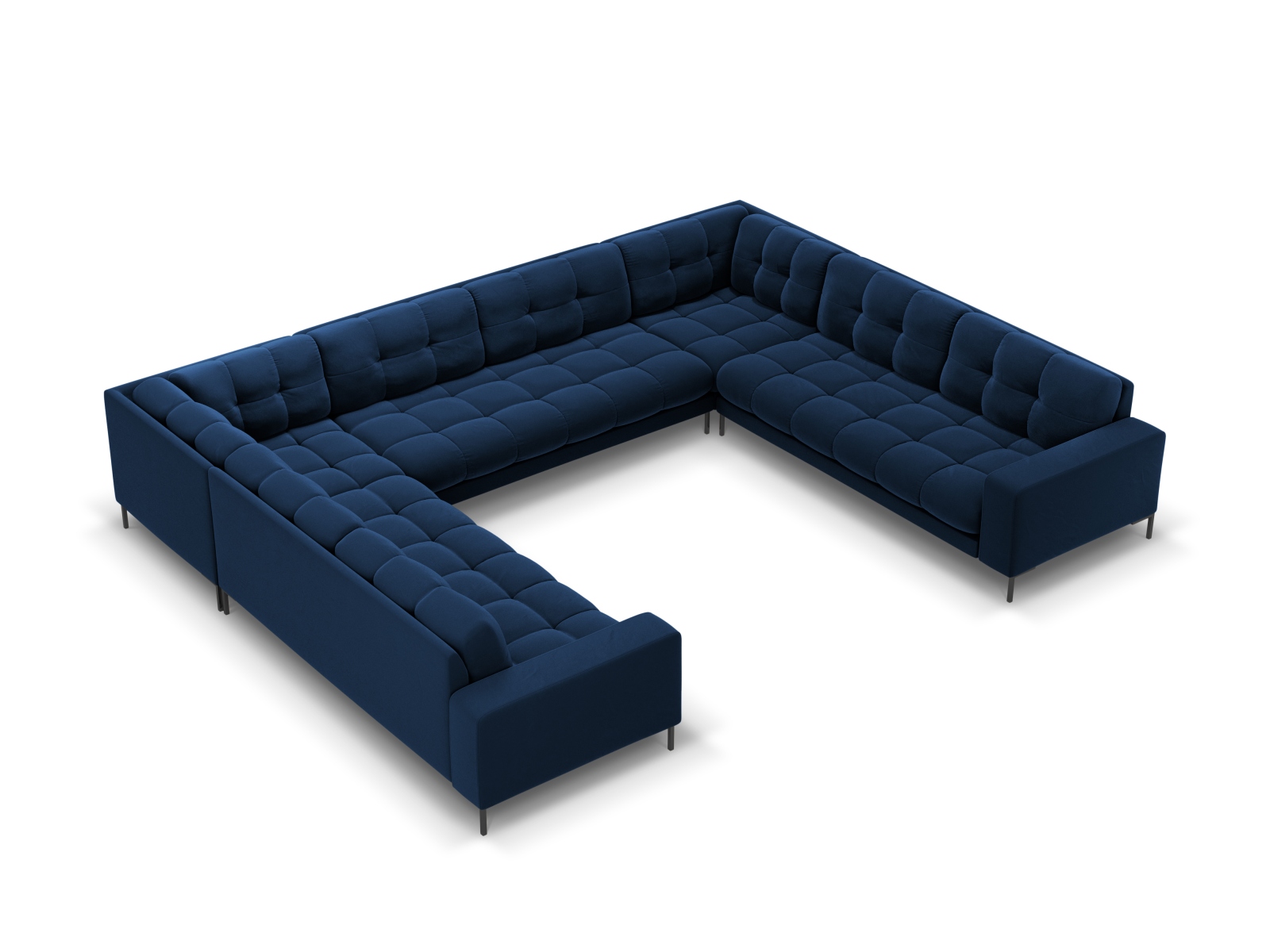 Velvet Panoramic Sofa, "Mamaia", 9 Seats, 337x256x75