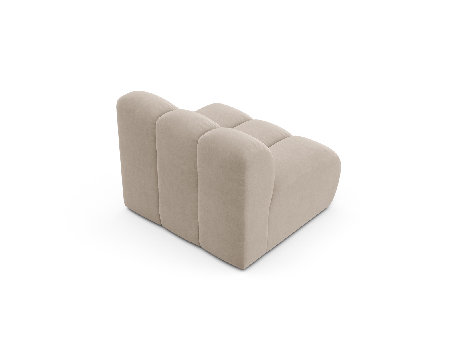 Velvet Modul Armless, "Lupine", 1 Seat, 92x95x70
