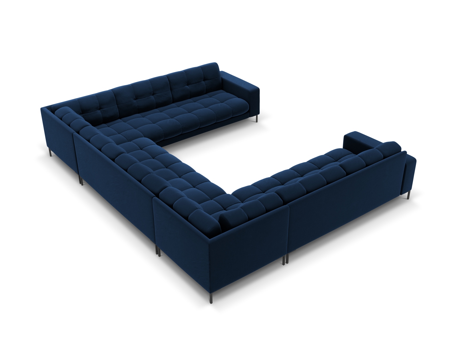 Velvet Panoramic Sofa, "Mamaia", 9 Seats, 337x256x75