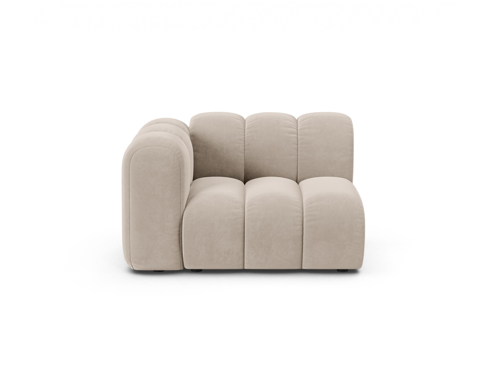 Velvet Modul Left, "Lupine", 1 Seat, 115x95x70