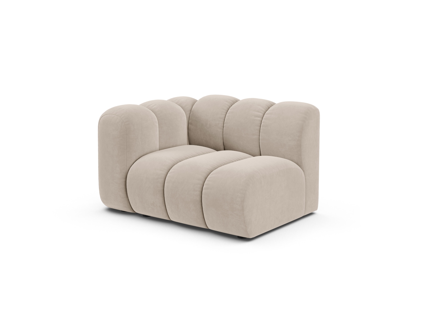 Velvet Modul Left, "Lupine", 1 Seat, 115x95x70