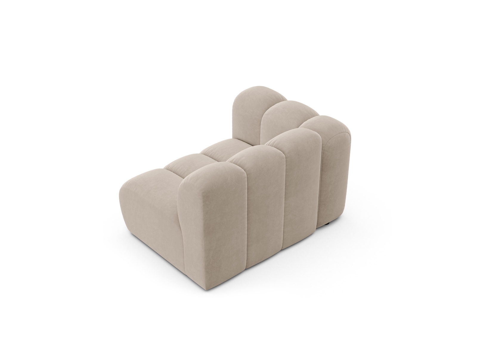 Velvet Modul Left, "Lupine", 1 Seat, 115x95x70