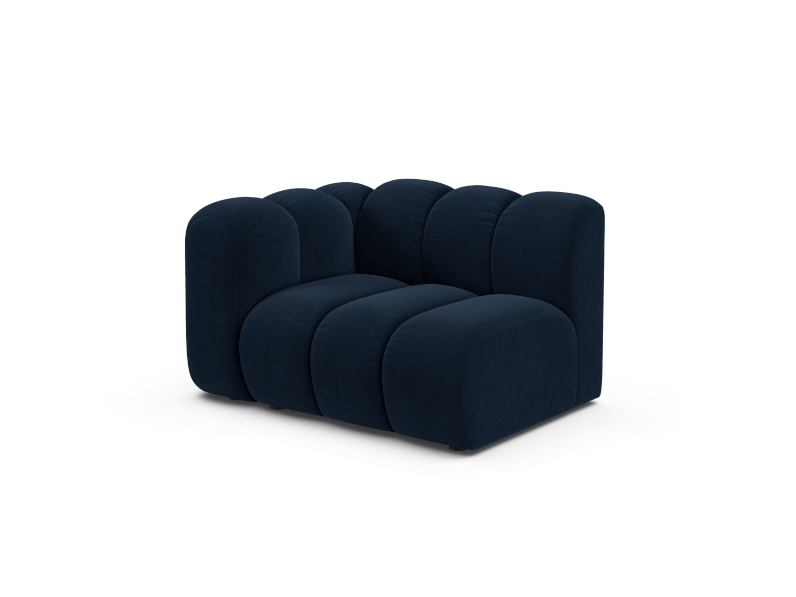 Velvet Modul Left, "Lupine", 1 Seat, 115x95x70