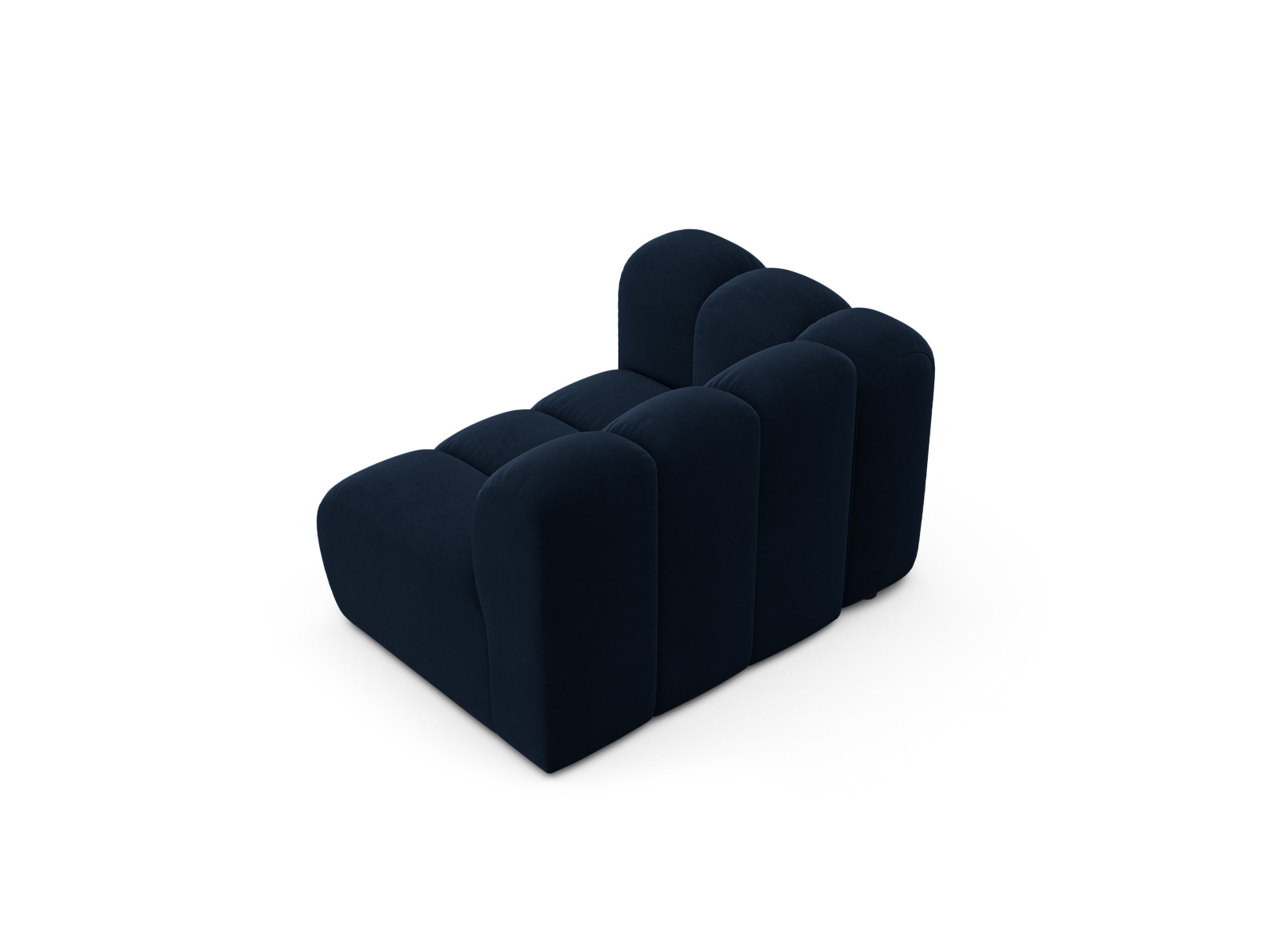 Velvet Modul Left, "Lupine", 1 Seat, 115x95x70