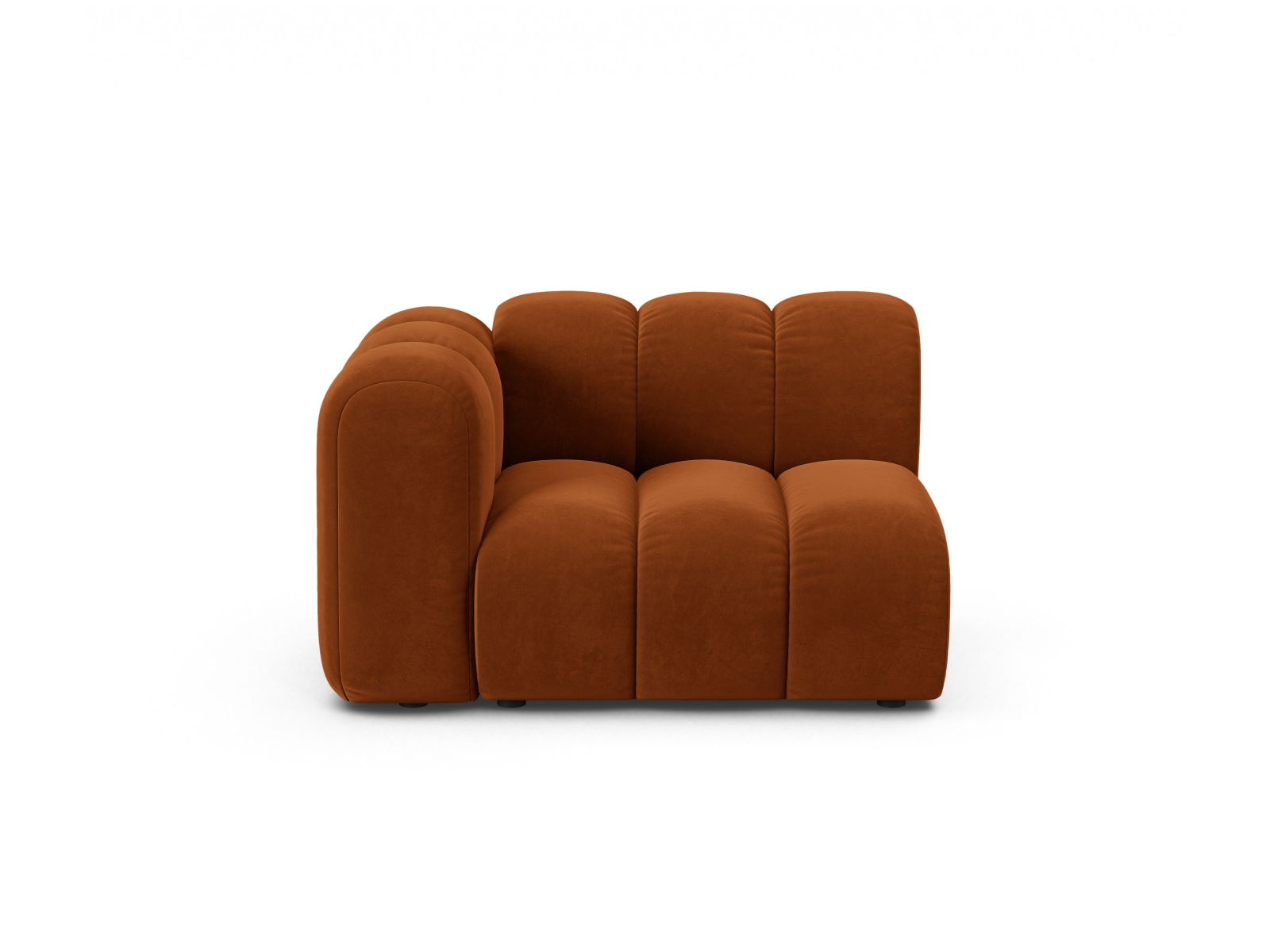 Velvet Modul Left, "Lupine", 1 Seat, 115x95x70
