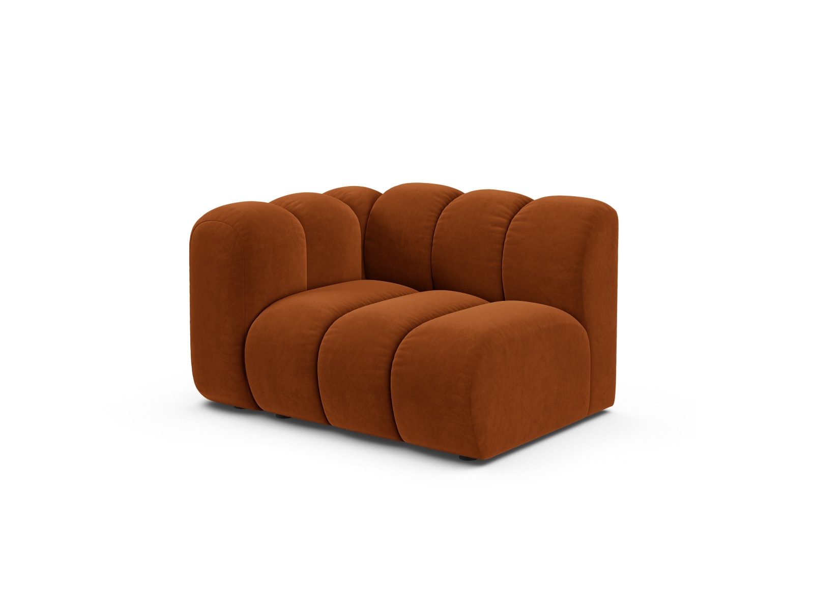 Velvet Modul Left, "Lupine", 1 Seat, 115x95x70