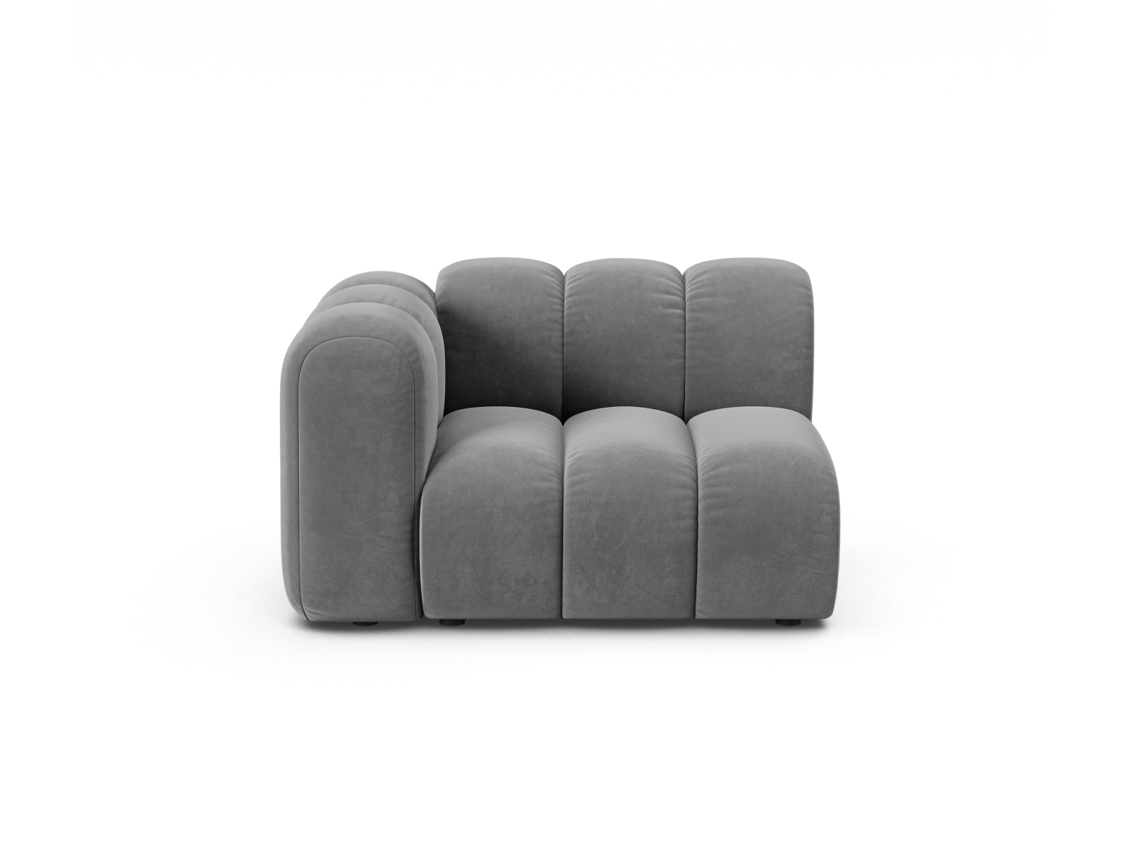Velvet Modul Left, "Lupine", 1 Seat, 115x95x70
