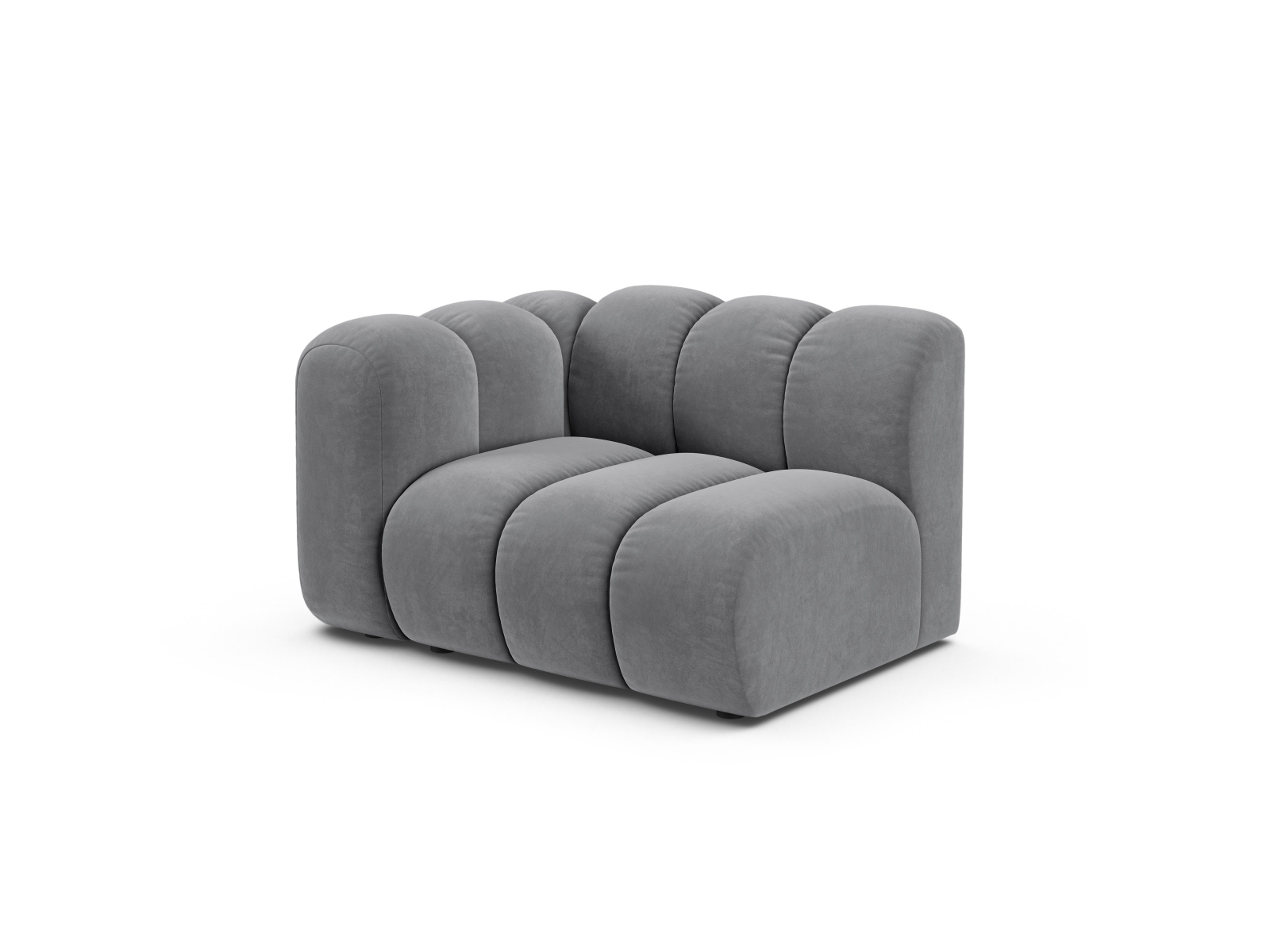 Velvet Modul Left, "Lupine", 1 Seat, 115x95x70