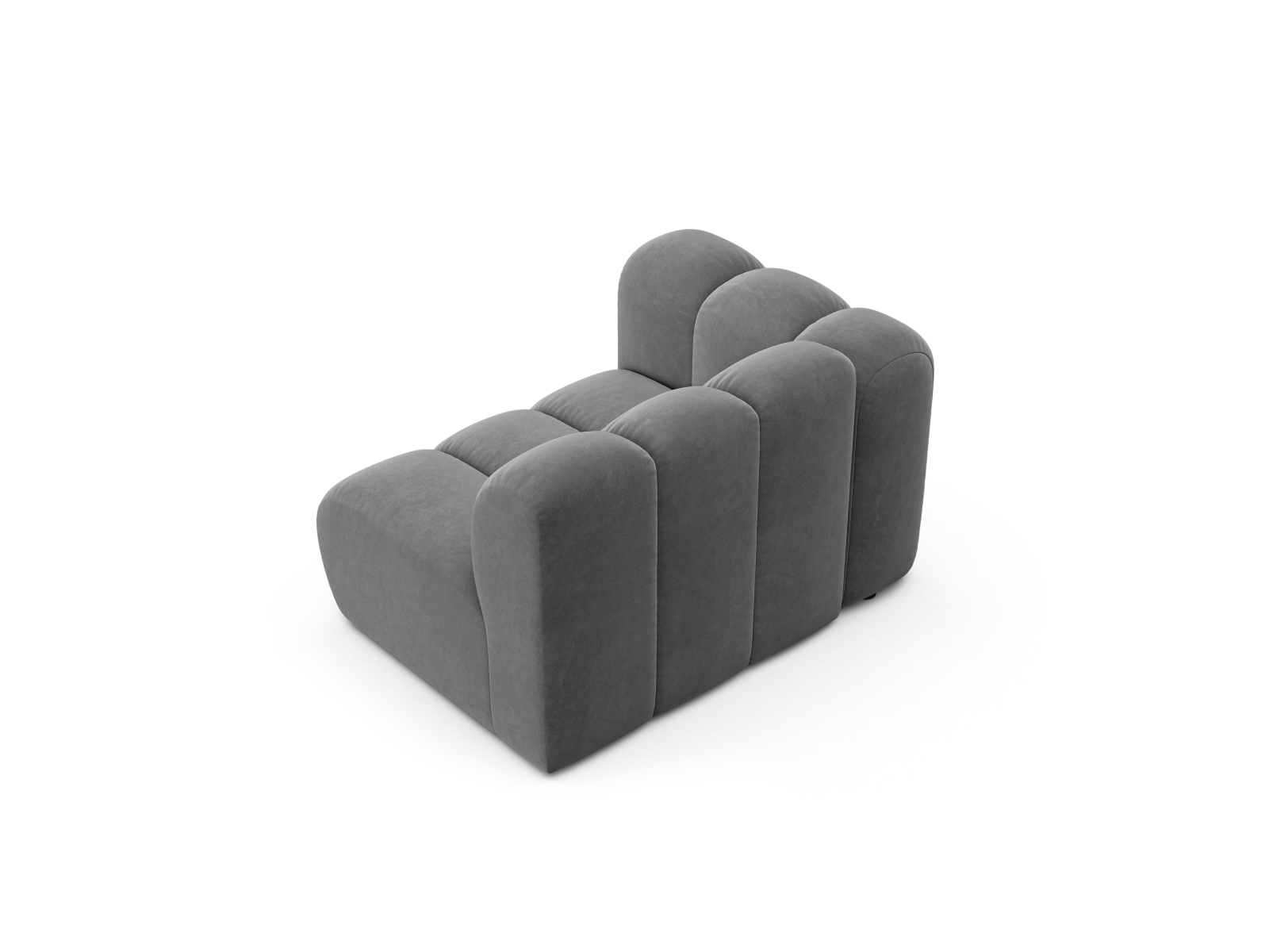 Velvet Modul Left, "Lupine", 1 Seat, 115x95x70