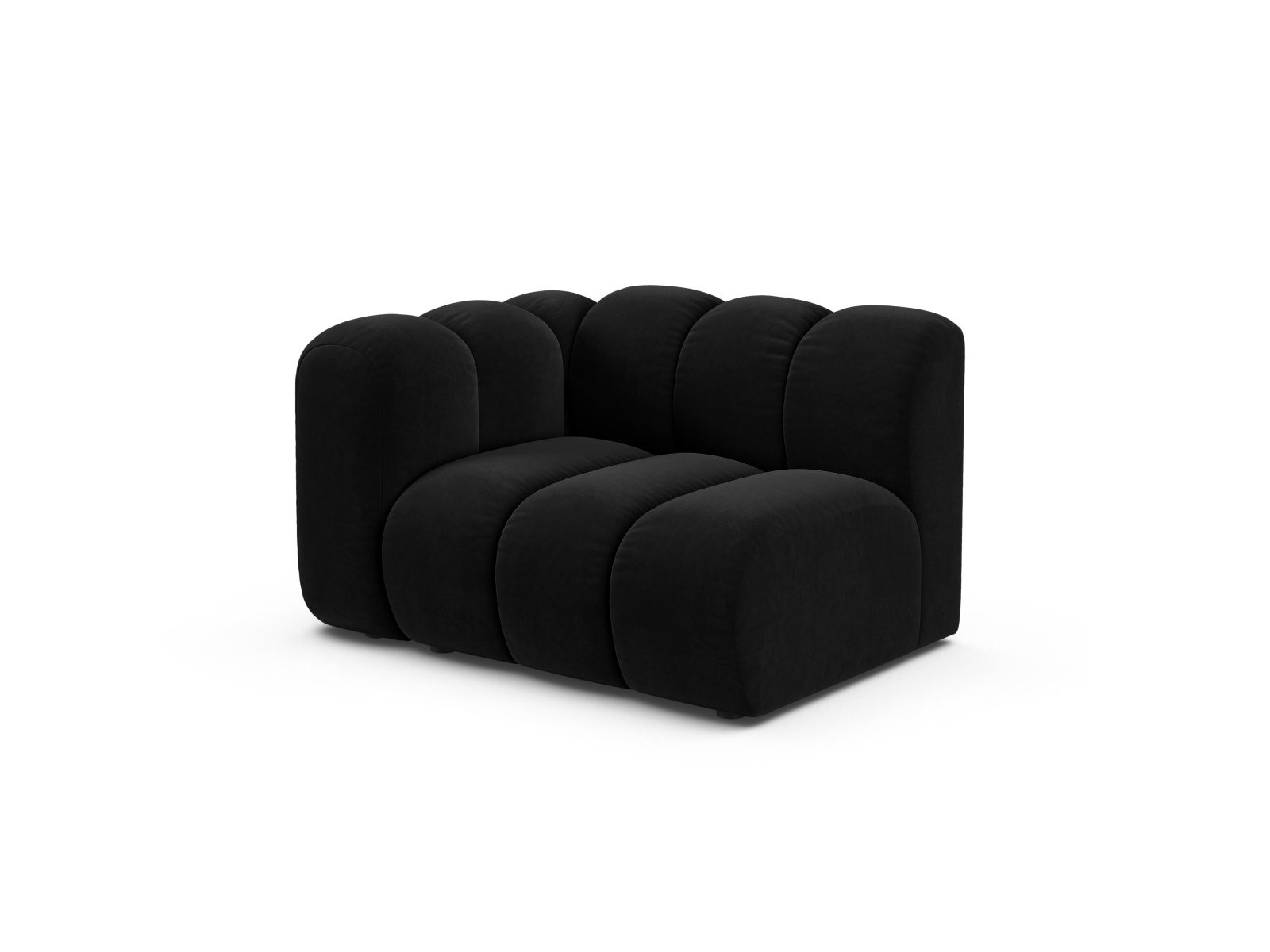 Velvet Modul Left, "Lupine", 1 Seat, 115x95x70