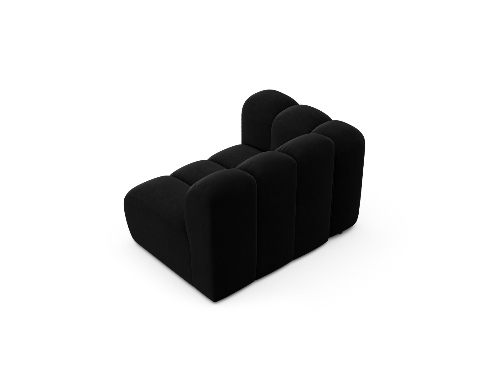Velvet Modul Left, "Lupine", 1 Seat, 115x95x70