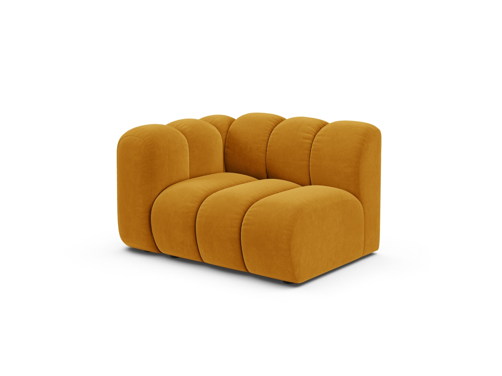 Velvet Modul Left, "Lupine", 1 Seat, 115x95x70
