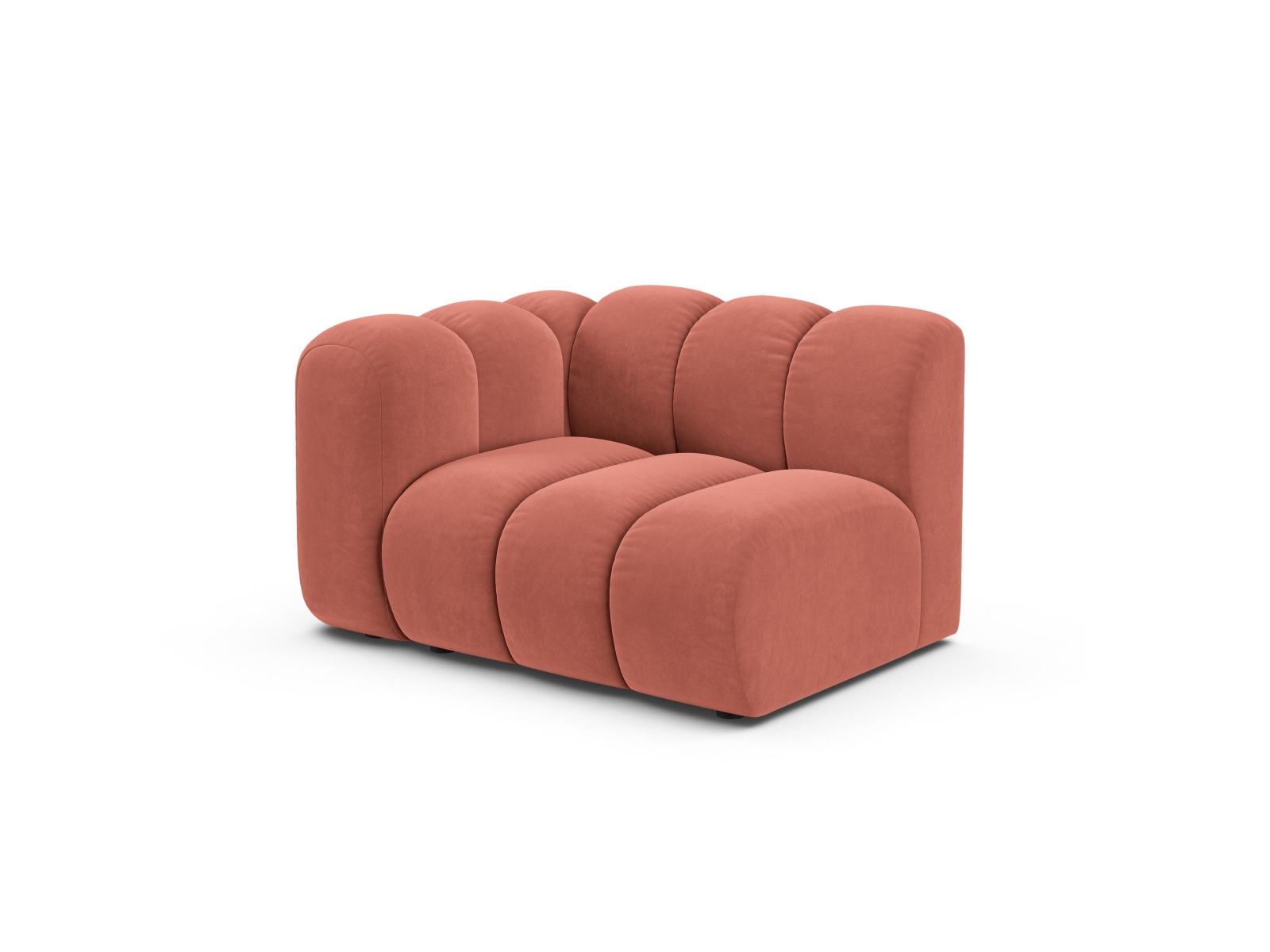 Velvet Modul Left, "Lupine", 1 Seat, 115x95x70