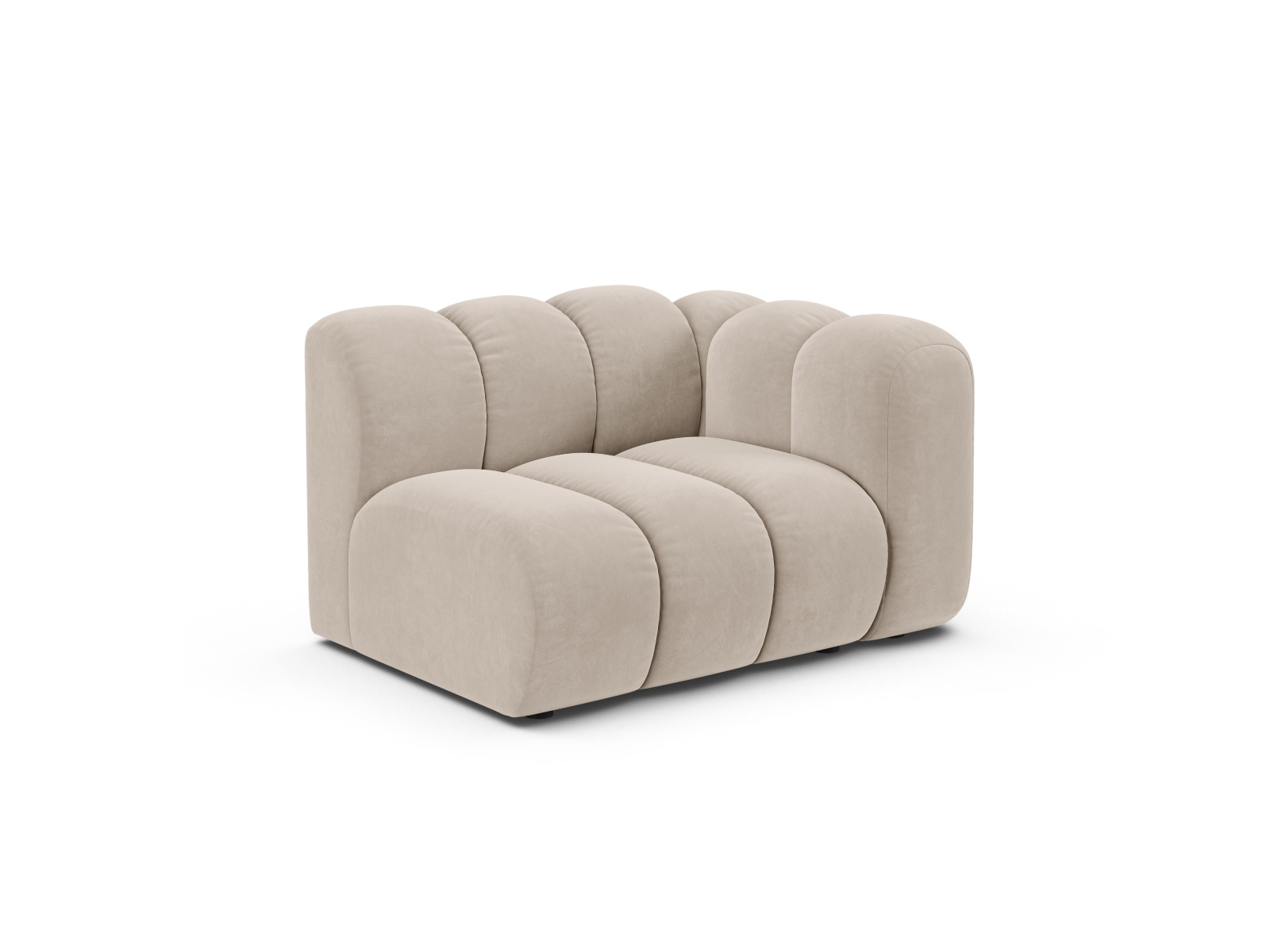 Velvet Modul Right, "Lupine", 1 Seat, 115x95x70