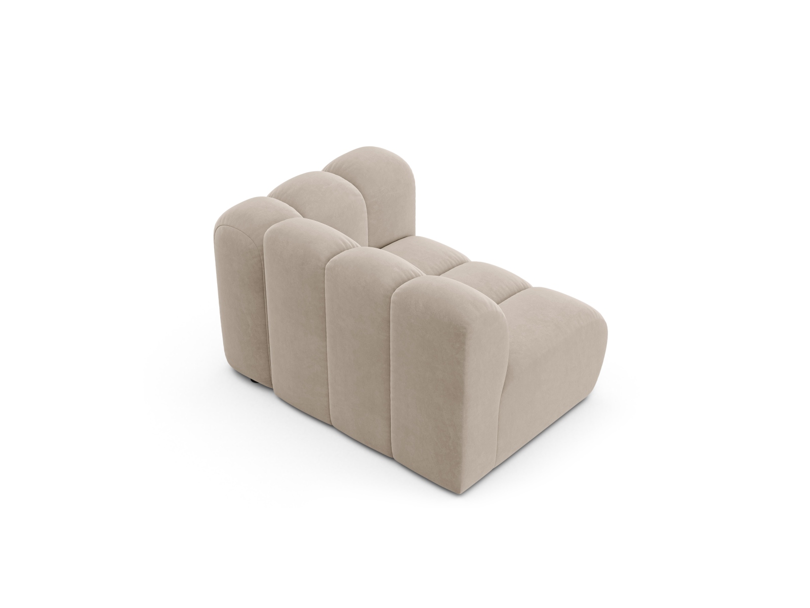 Velvet Modul Right, "Lupine", 1 Seat, 115x95x70