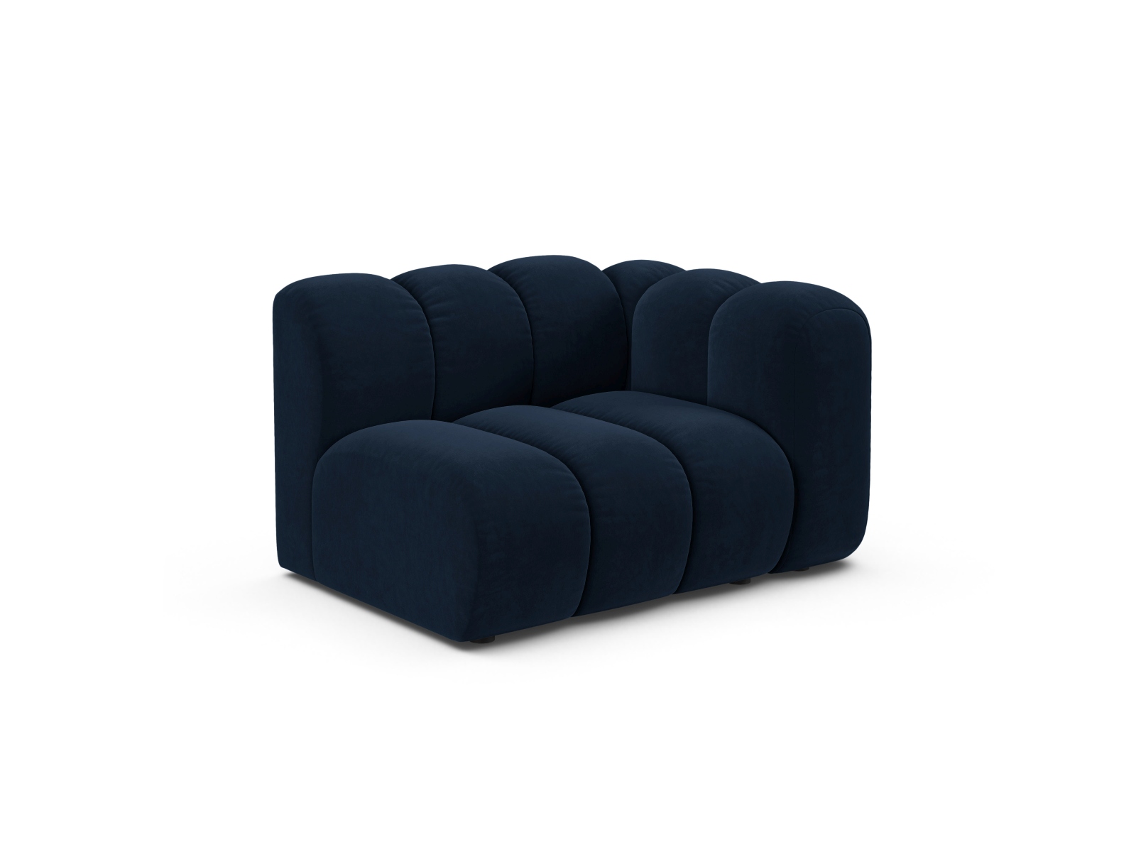 Velvet Modul Right, "Lupine", 1 Seat, 115x95x70