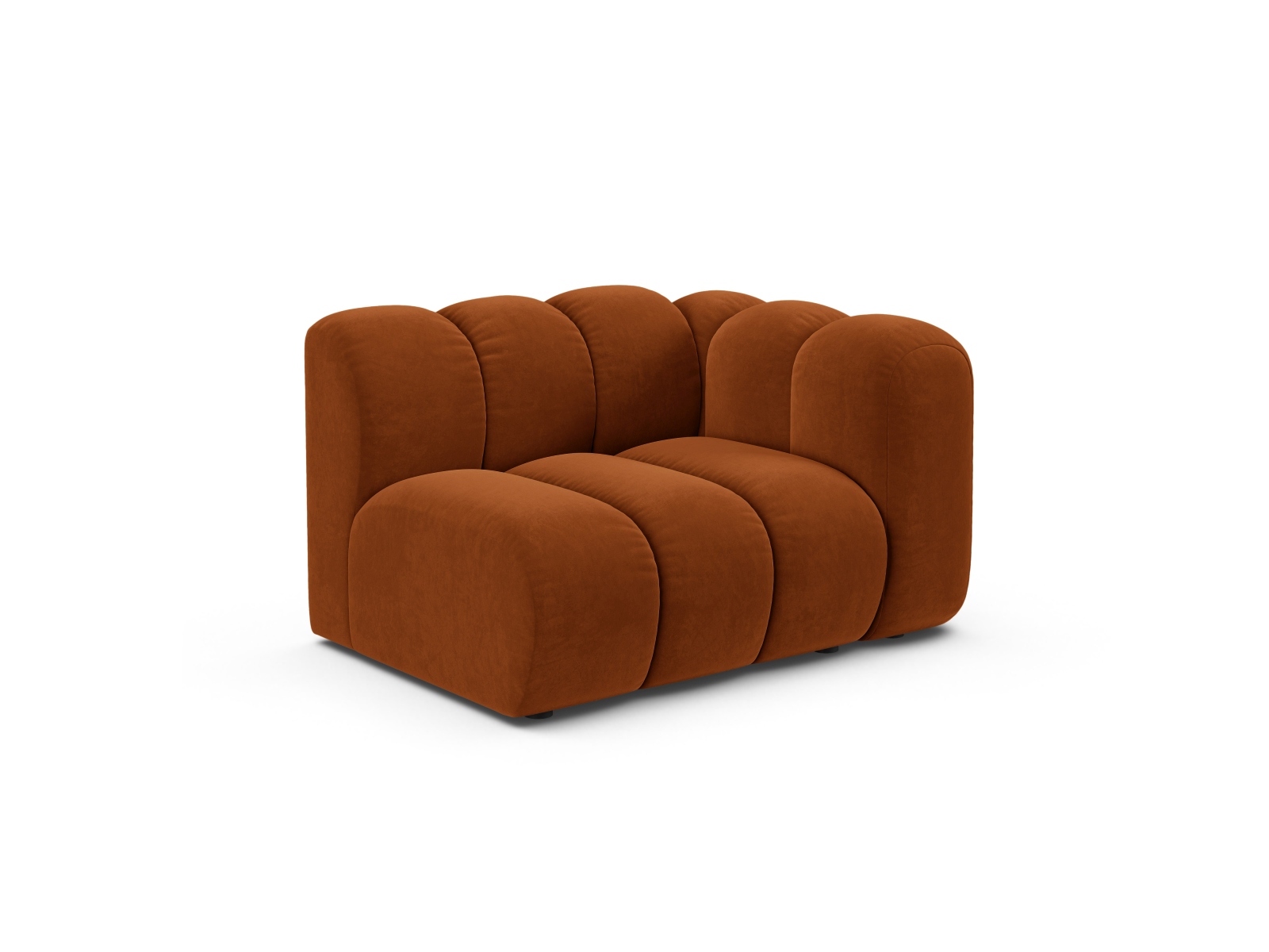 Velvet Modul Right, "Lupine", 1 Seat, 115x95x70
