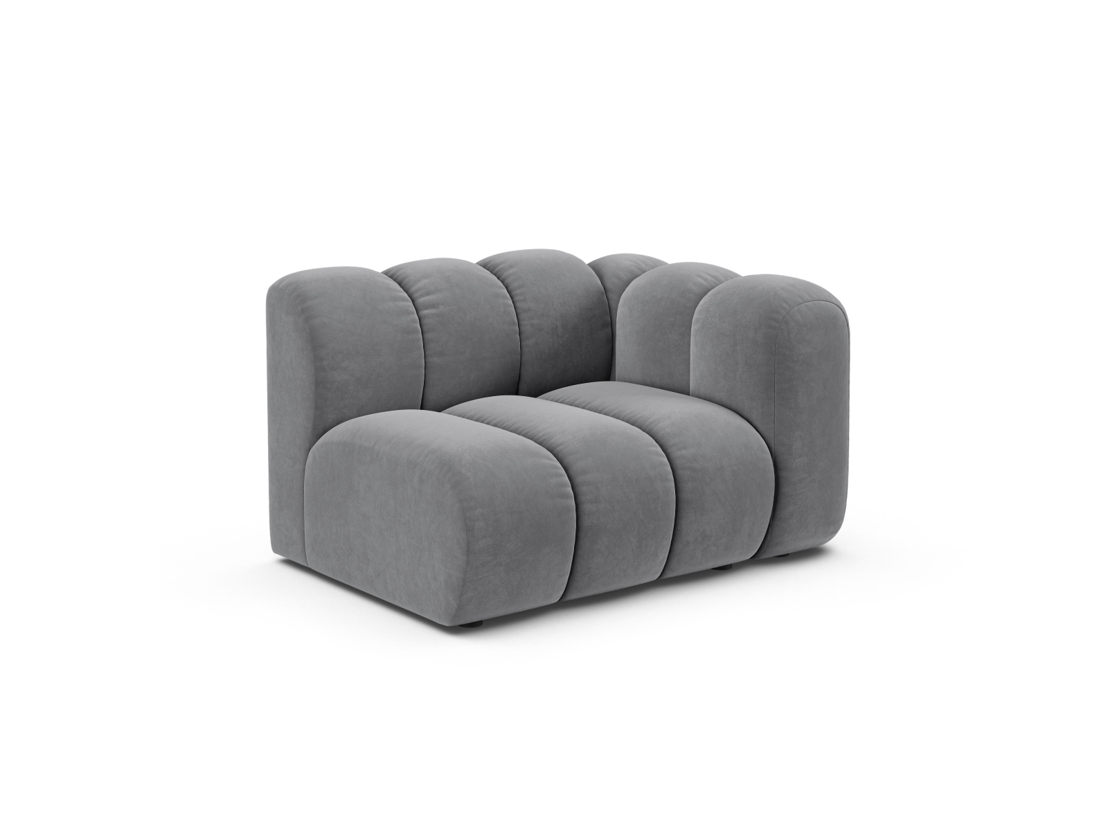 Velvet Modul Right, "Lupine", 1 Seat, 115x95x70