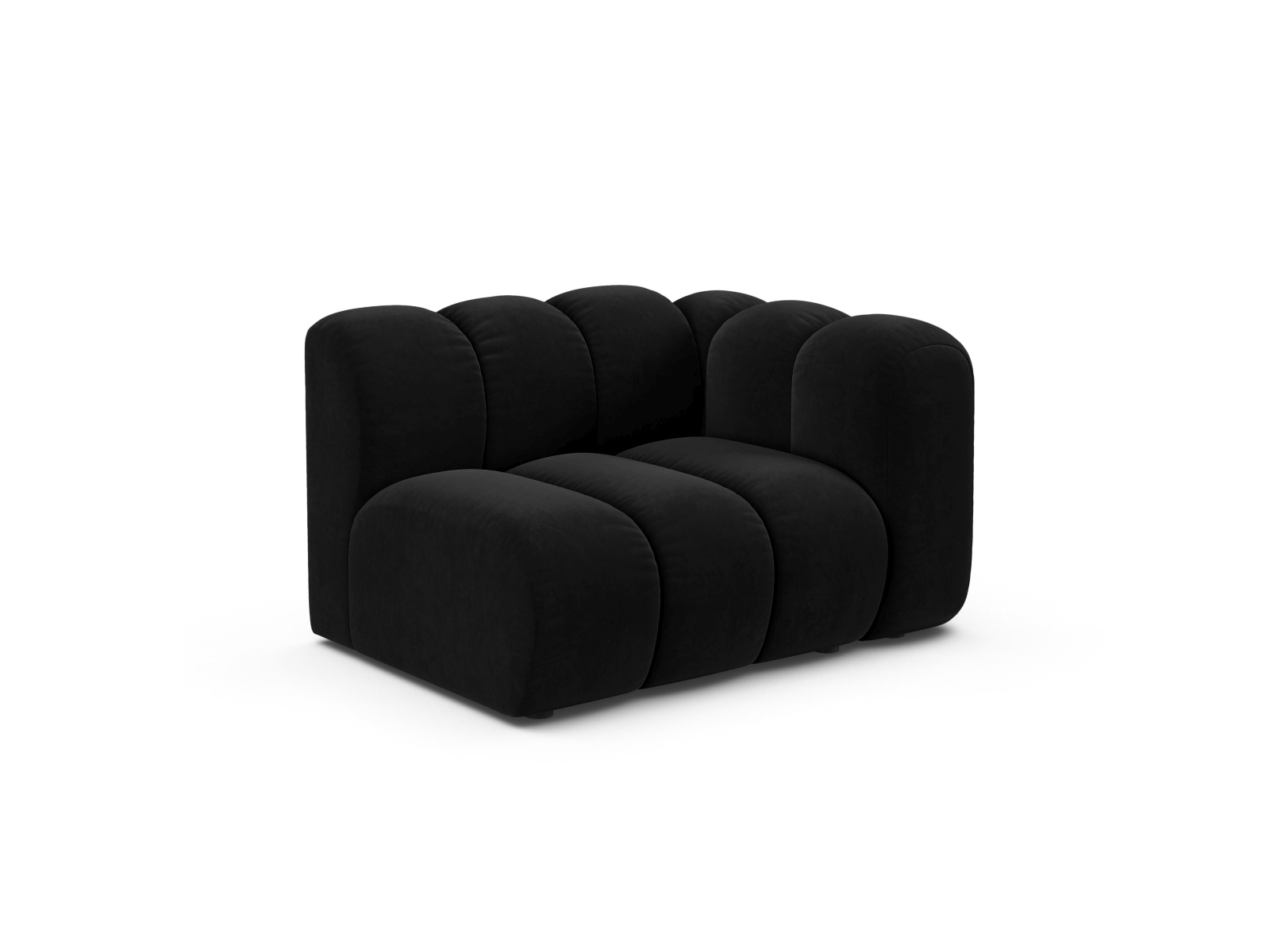 Velvet Modul Right, "Lupine", 1 Seat, 115x95x70