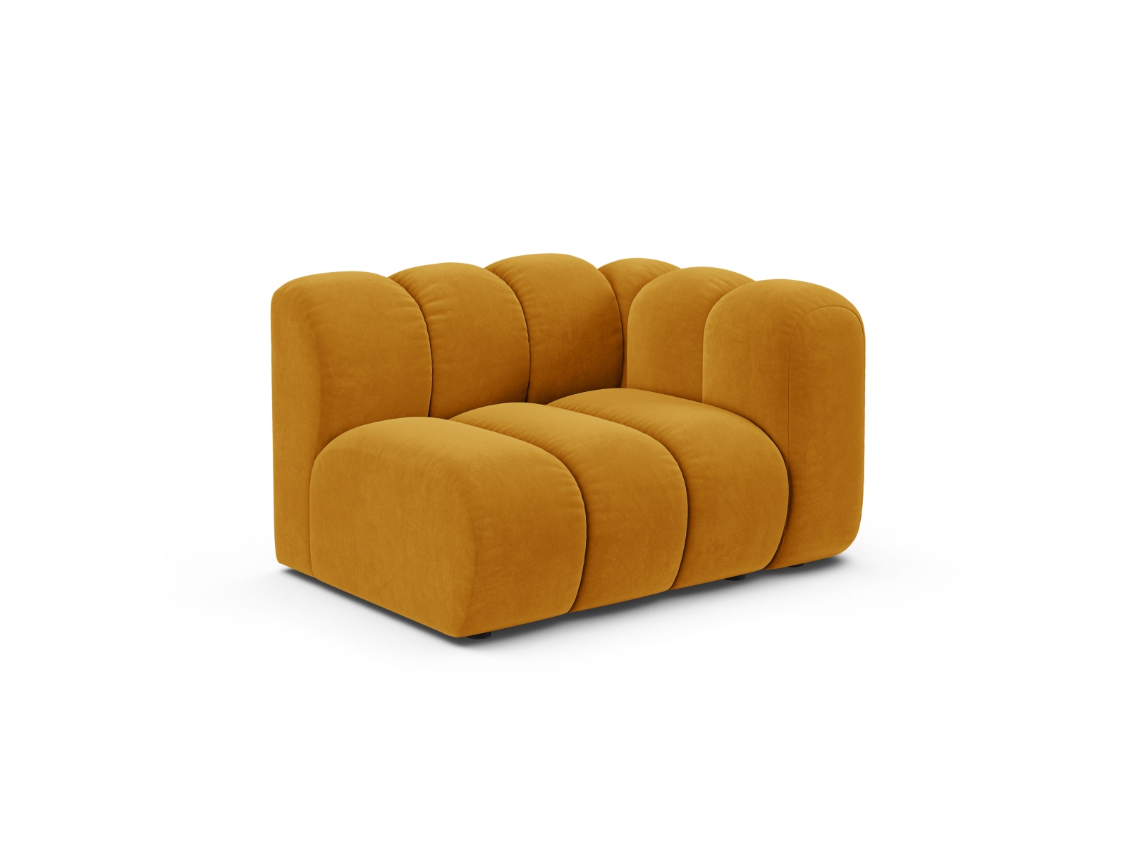Velvet Modul Right, "Lupine", 1 Seat, 115x95x70