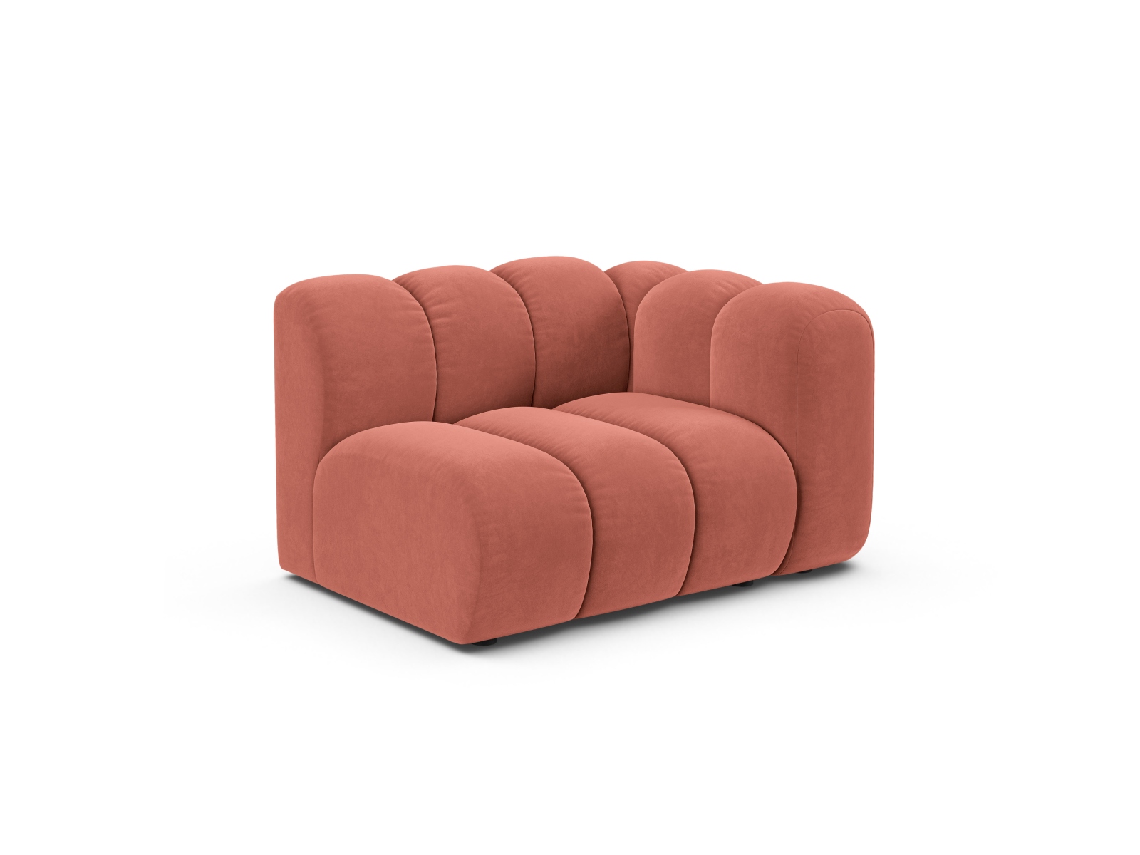 Velvet Modul Right, "Lupine", 1 Seat, 115x95x70