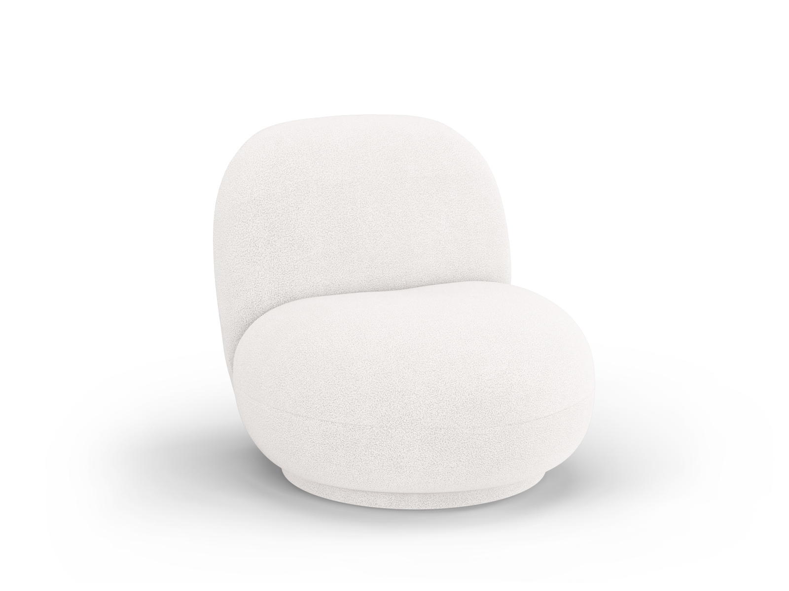 Swivel Boucle Armchair, "Chuck", 1 Seat, 78x77x80