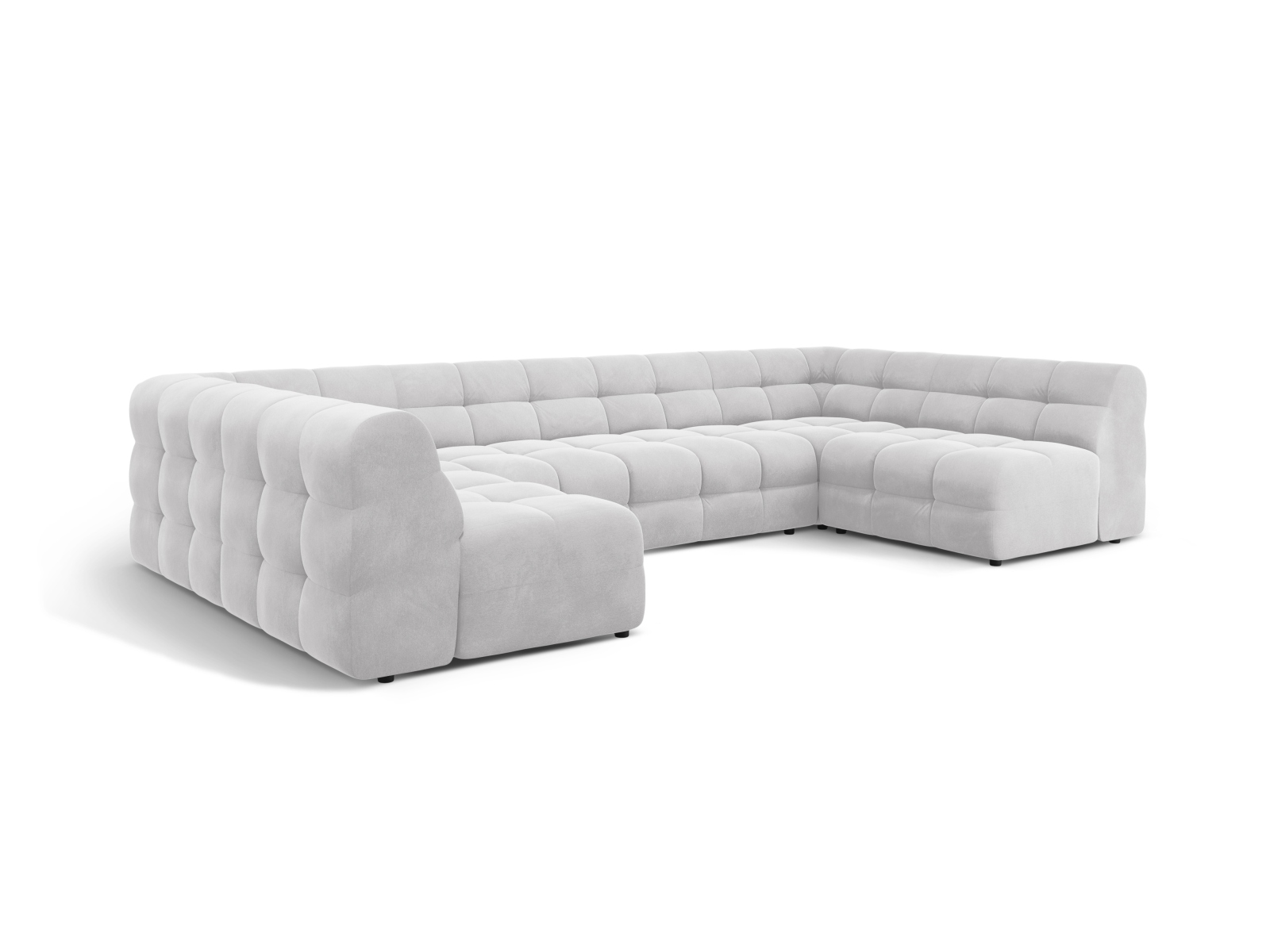 Velvet Panoramic Sofa, "Kendal", 7 Seats, 372x203x79
