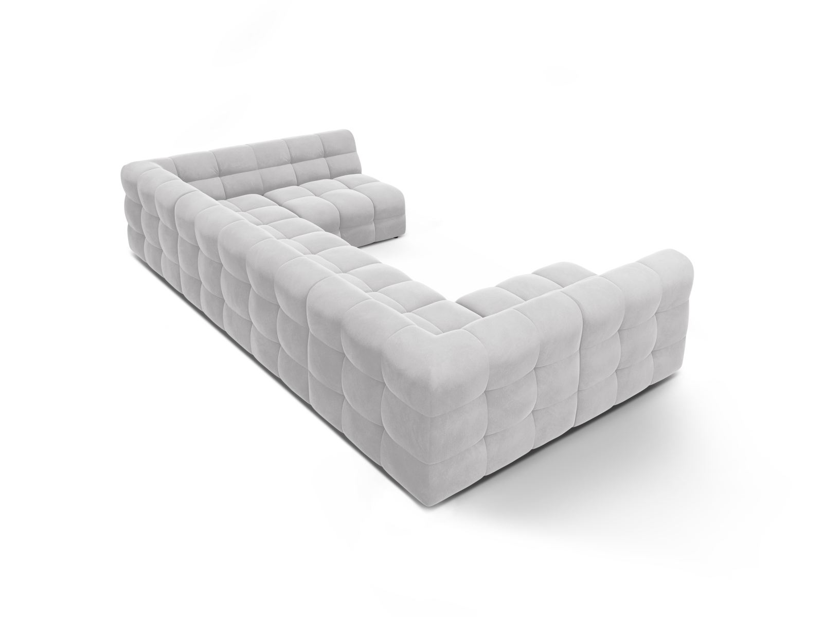 Velvet Panoramic Sofa, "Kendal", 7 Seats, 372x203x79
