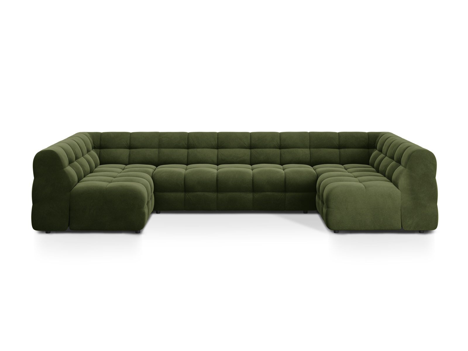 Velvet Panoramic Sofa, "Kendal", 7 Seats, 372x203x79