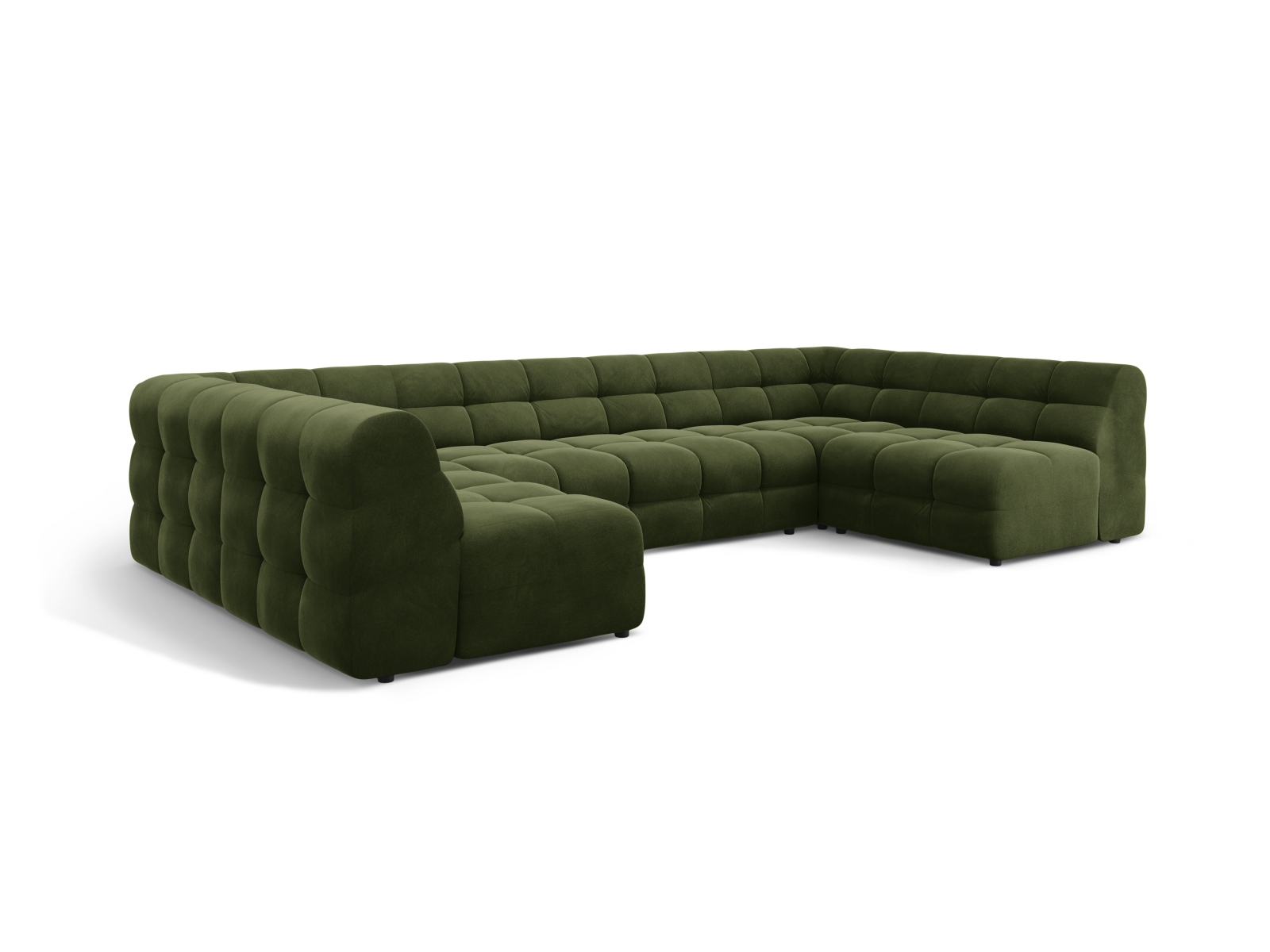 Velvet Panoramic Sofa, "Kendal", 7 Seats, 372x203x79