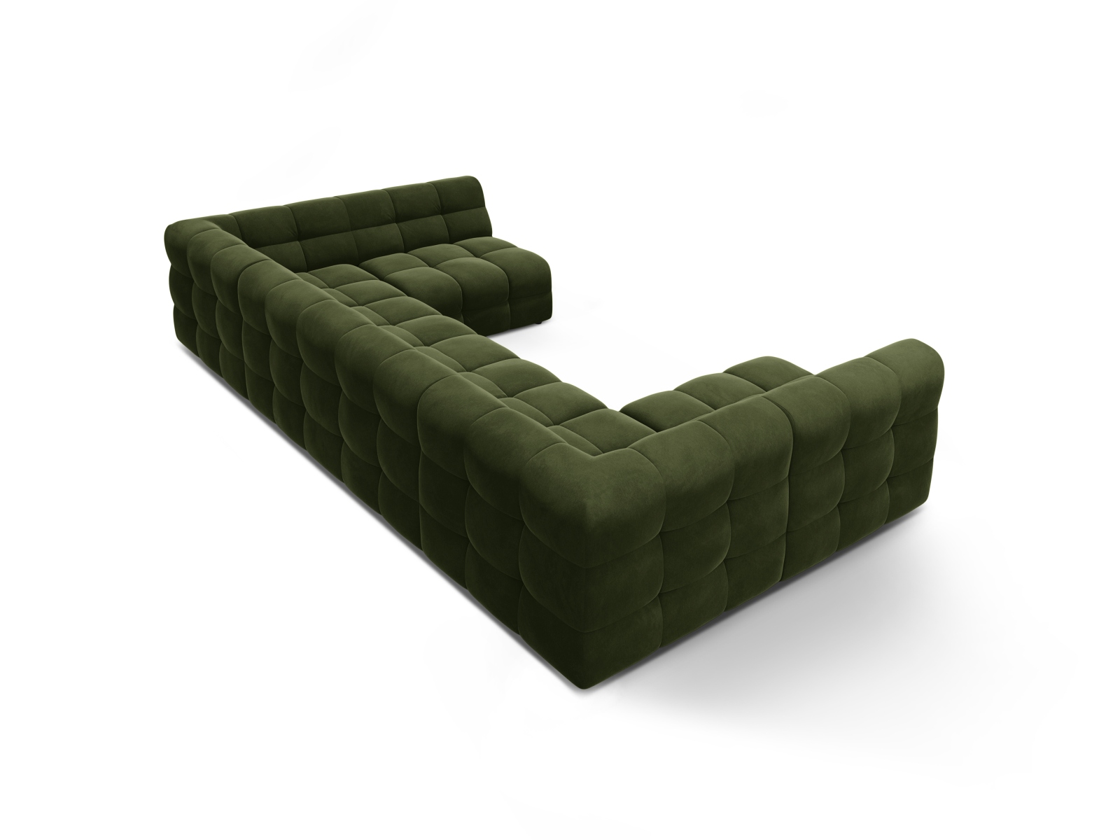 Velvet Panoramic Sofa, "Kendal", 7 Seats, 372x203x79