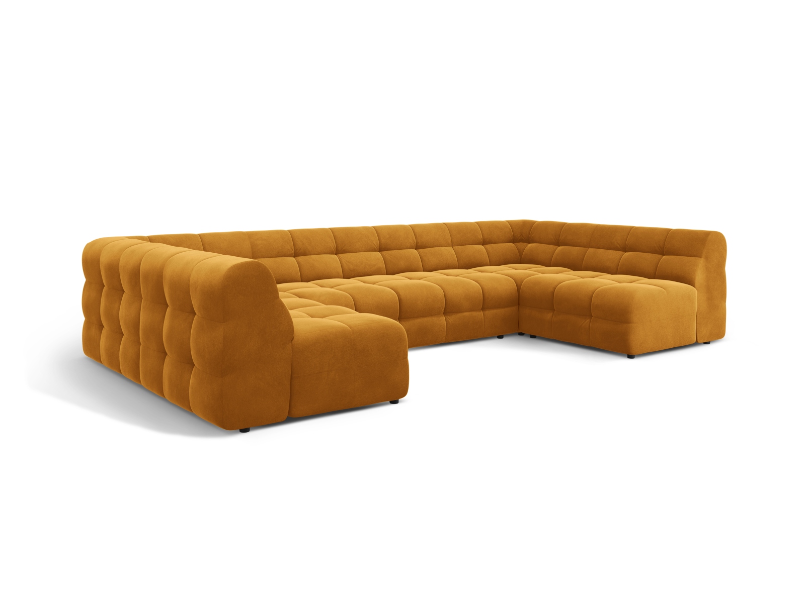 Velvet Panoramic Sofa, "Kendal", 7 Seats, 372x203x79