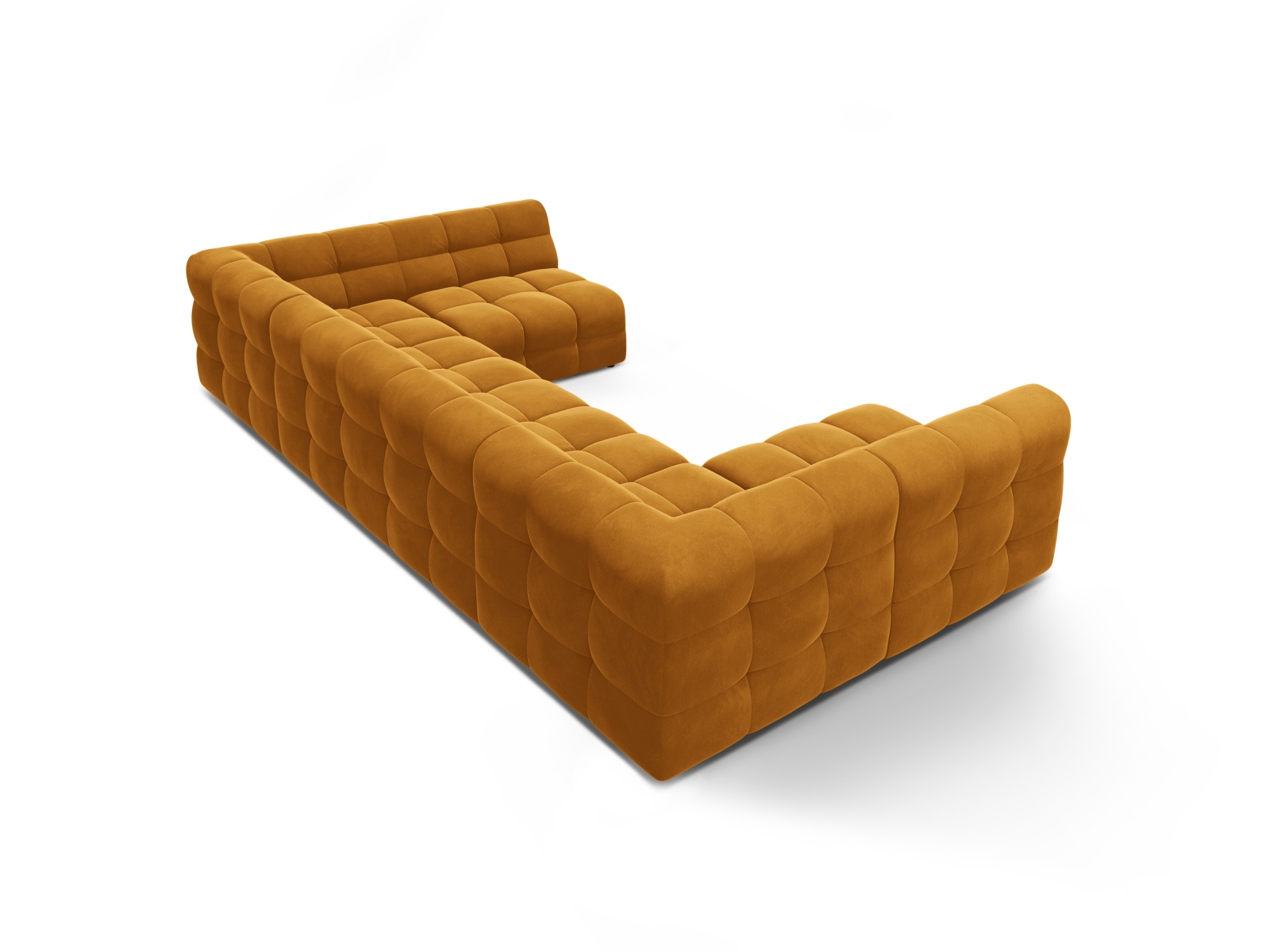 Velvet Panoramic Sofa, "Kendal", 7 Seats, 372x203x79