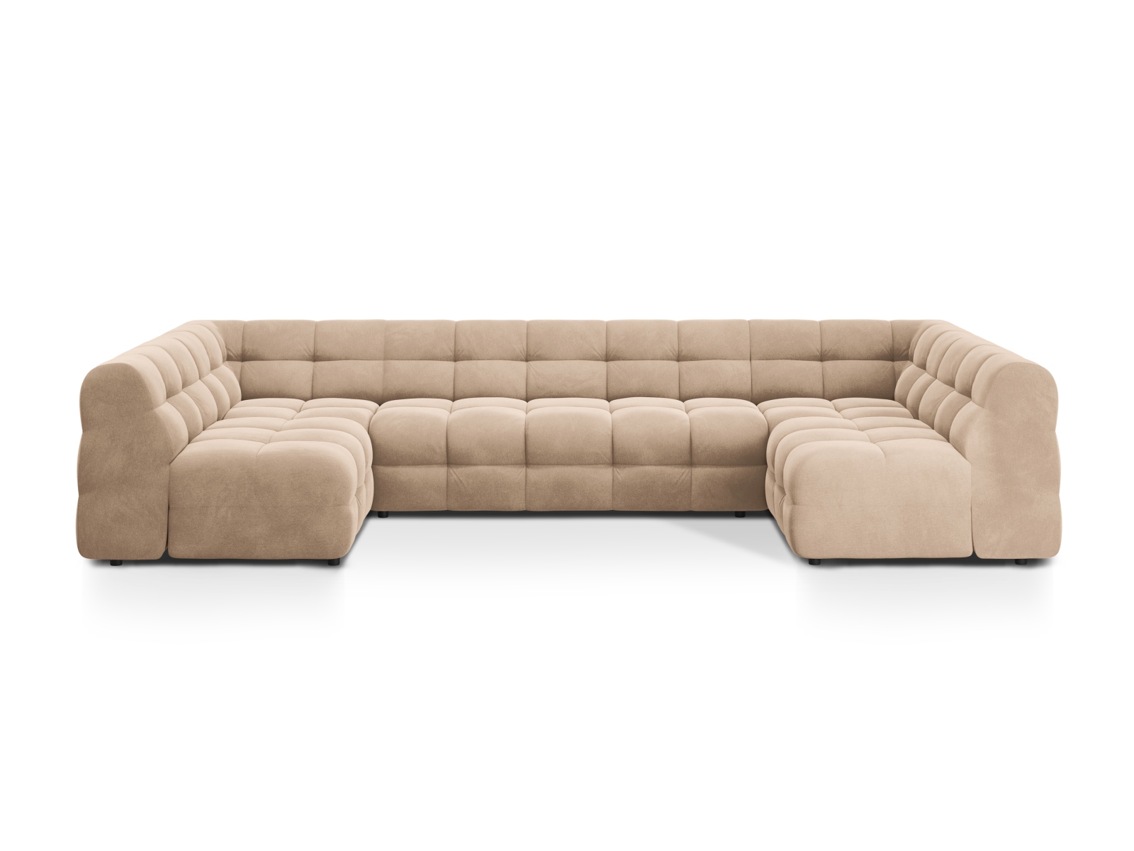 Velvet Panoramic Sofa, "Kendal", 7 Seats, 372x203x79