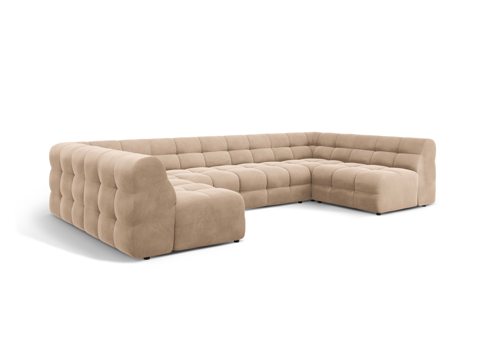 Velvet Panoramic Sofa, "Kendal", 7 Seats, 372x203x79