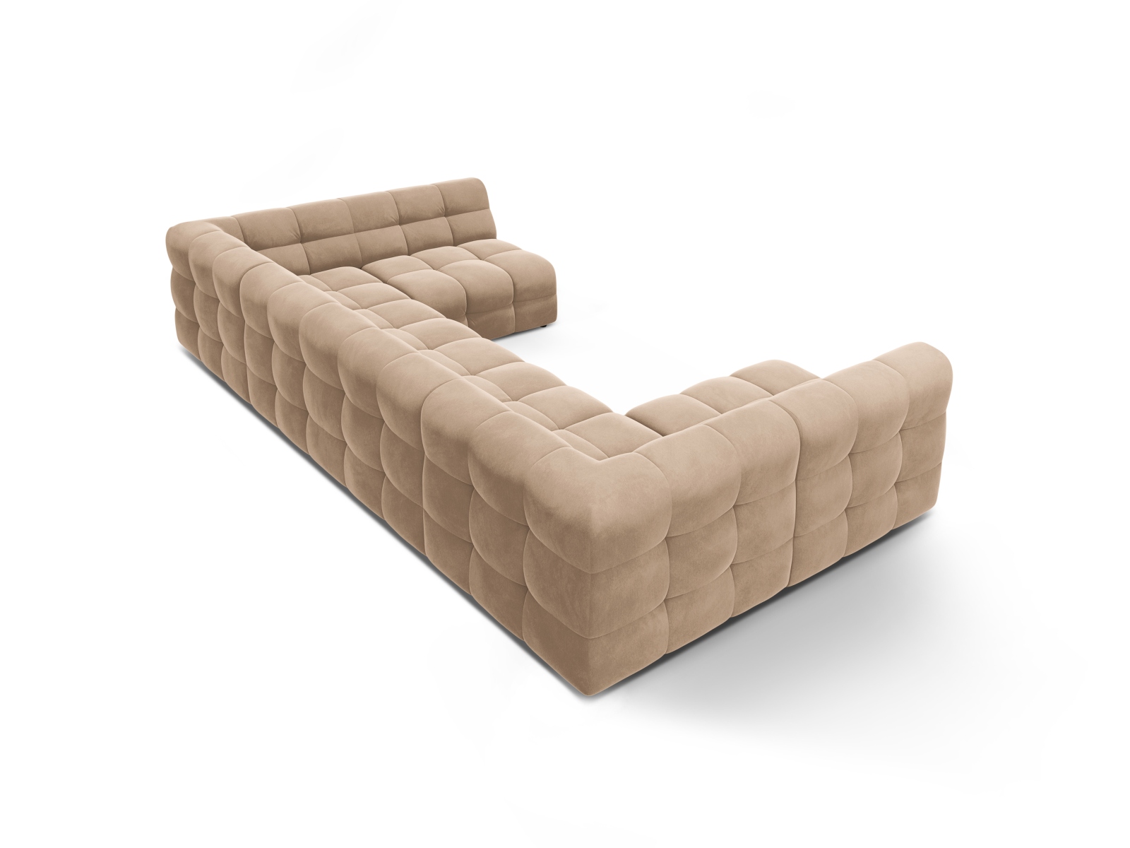 Velvet Panoramic Sofa, "Kendal", 7 Seats, 372x203x79