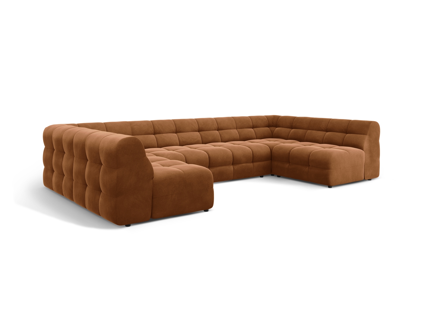 Velvet Panoramic Sofa, "Kendal", 7 Seats, 372x203x79