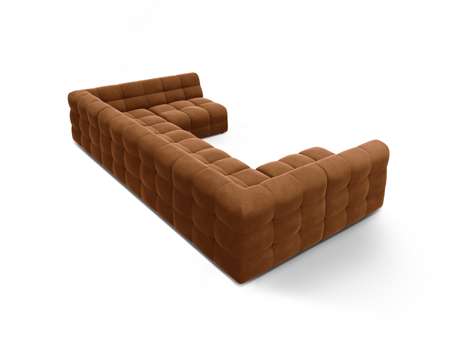 Velvet Panoramic Sofa, "Kendal", 7 Seats, 372x203x79