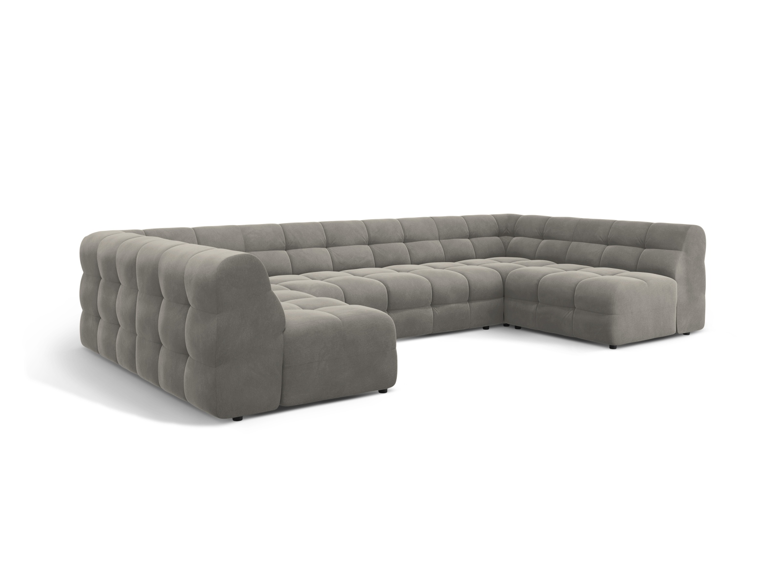 Velvet Panoramic Sofa, "Kendal", 7 Seats, 372x203x79