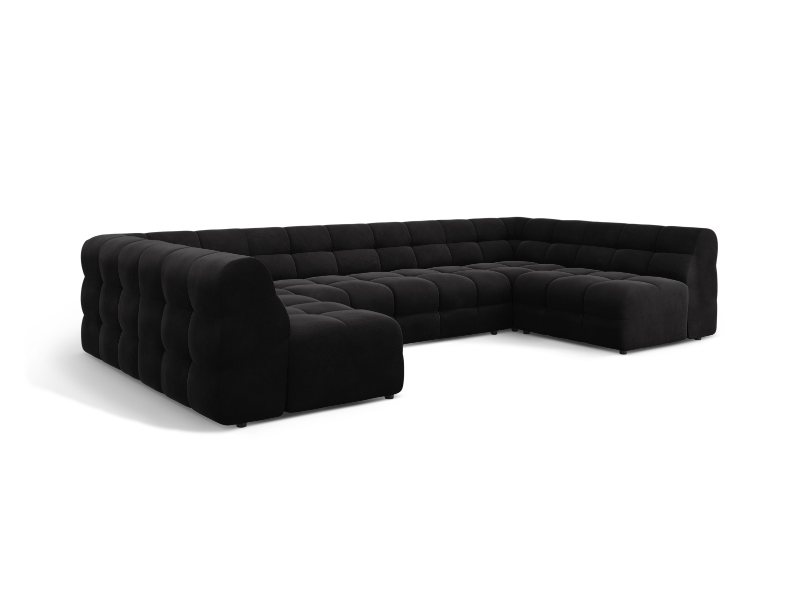 Velvet Panoramic Sofa, "Kendal", 7 Seats, 372x203x79