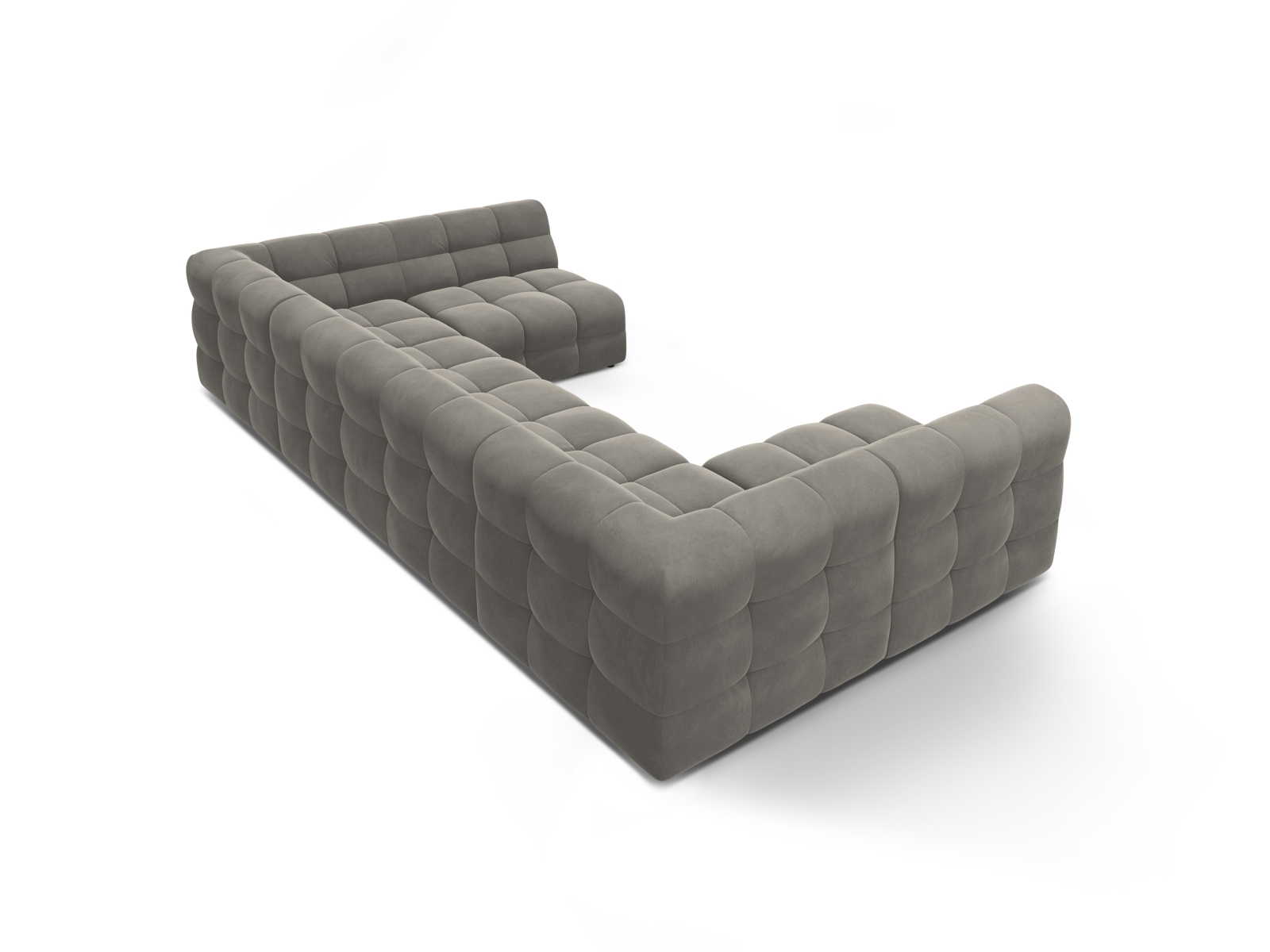 Velvet Panoramic Sofa, "Kendal", 7 Seats, 372x203x79
