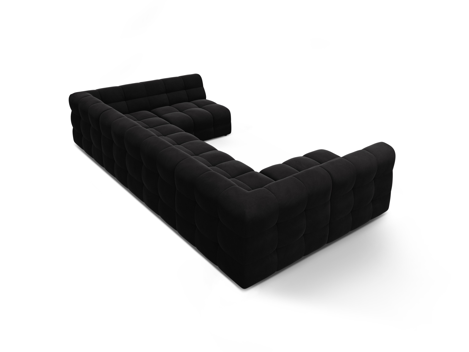 Velvet Panoramic Sofa, "Kendal", 7 Seats, 372x203x79