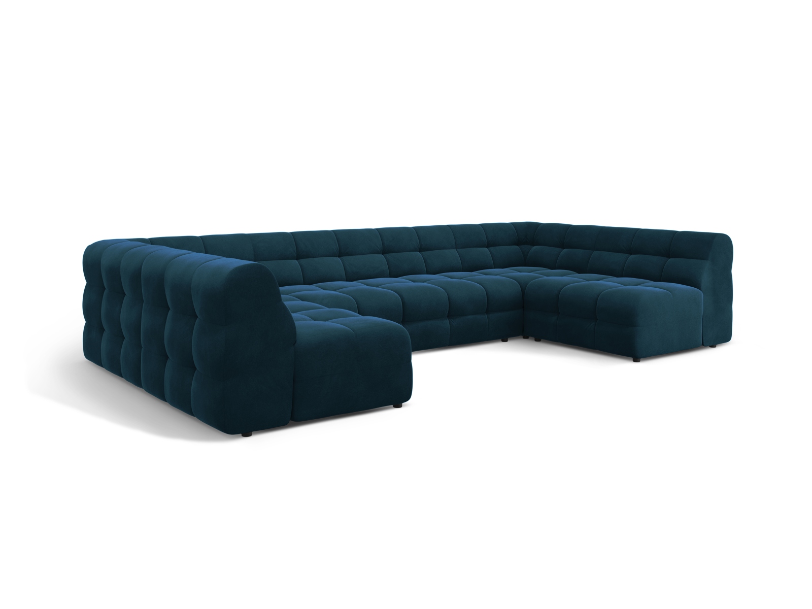 Velvet Panoramic Sofa, "Kendal", 7 Seats, 372x203x79
