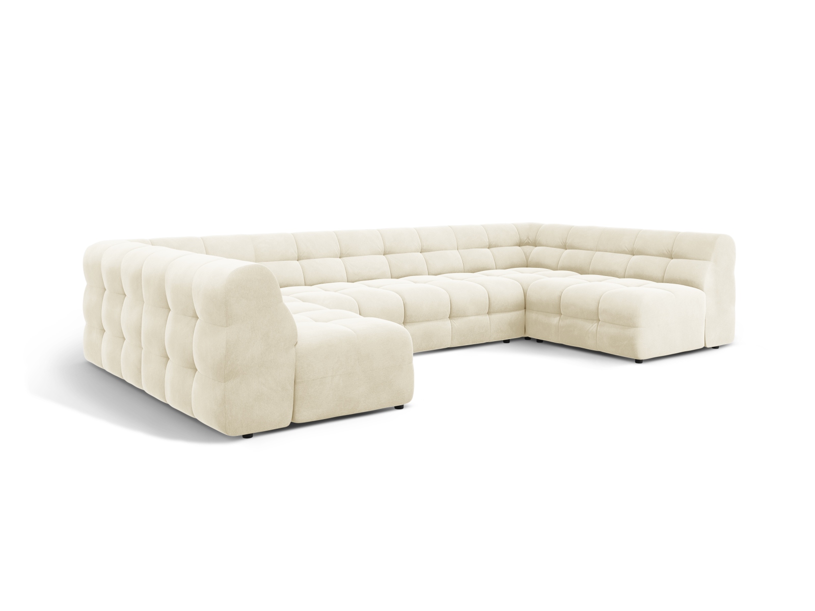 Velvet Panoramic Sofa, "Kendal", 7 Seats, 372x203x79