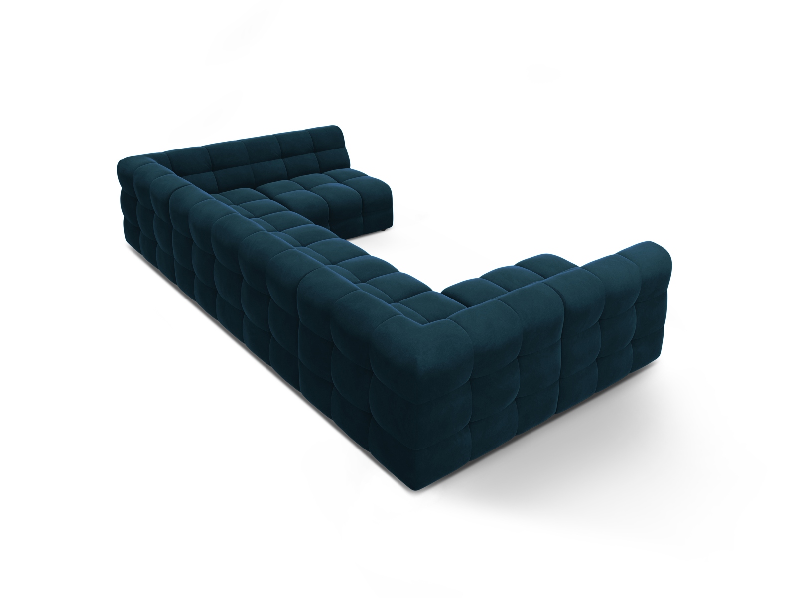 Velvet Panoramic Sofa, "Kendal", 7 Seats, 372x203x79