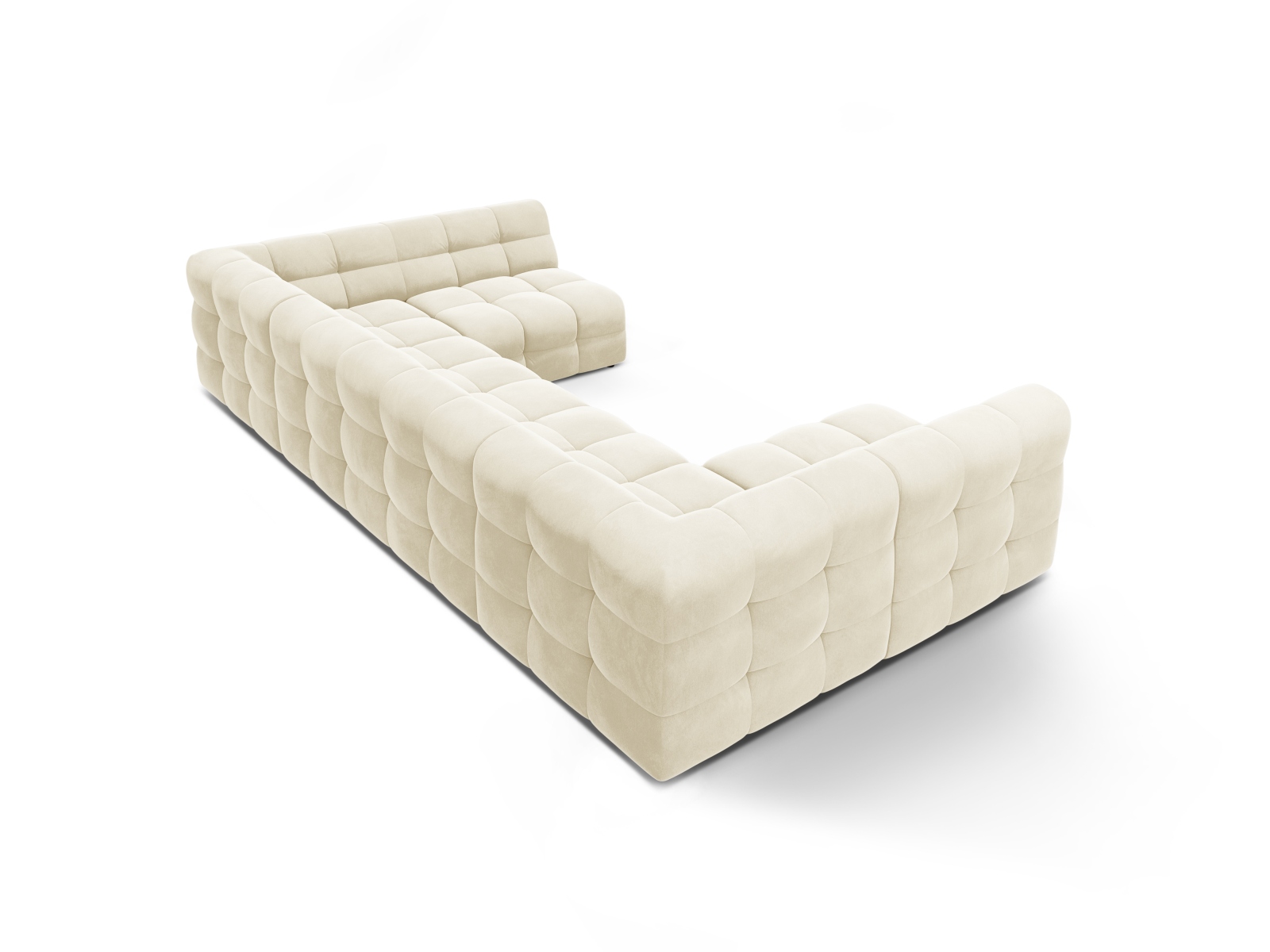 Velvet Panoramic Sofa, "Kendal", 7 Seats, 372x203x79
