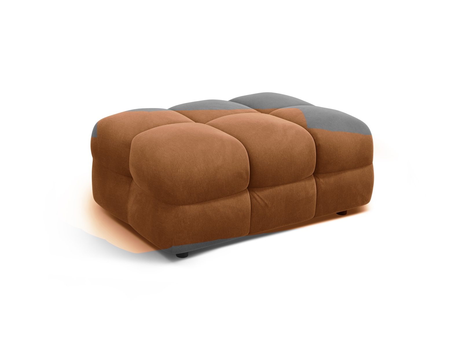 Velvet Pouf, "Kendal", 1 Seat, 104x72x45