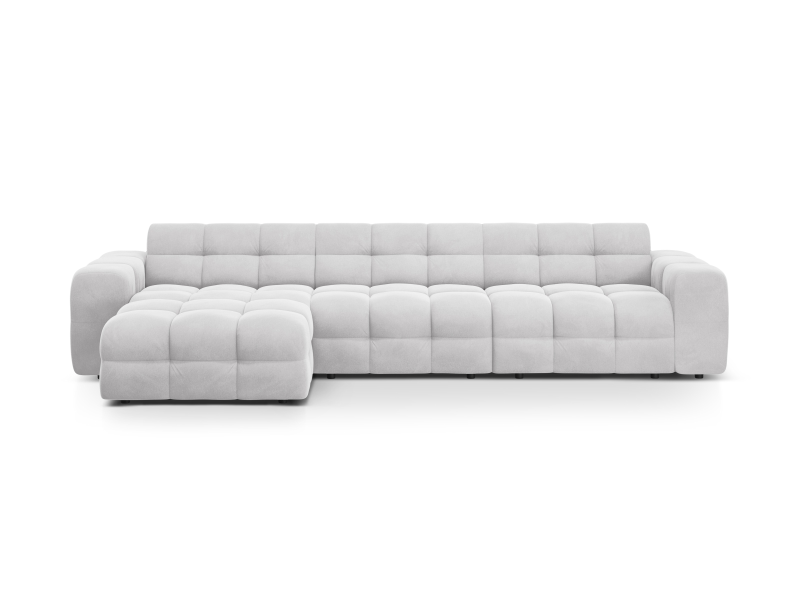 Velvet Left Corner Sofa, "Kendal", 5 Seats, 357x173x79