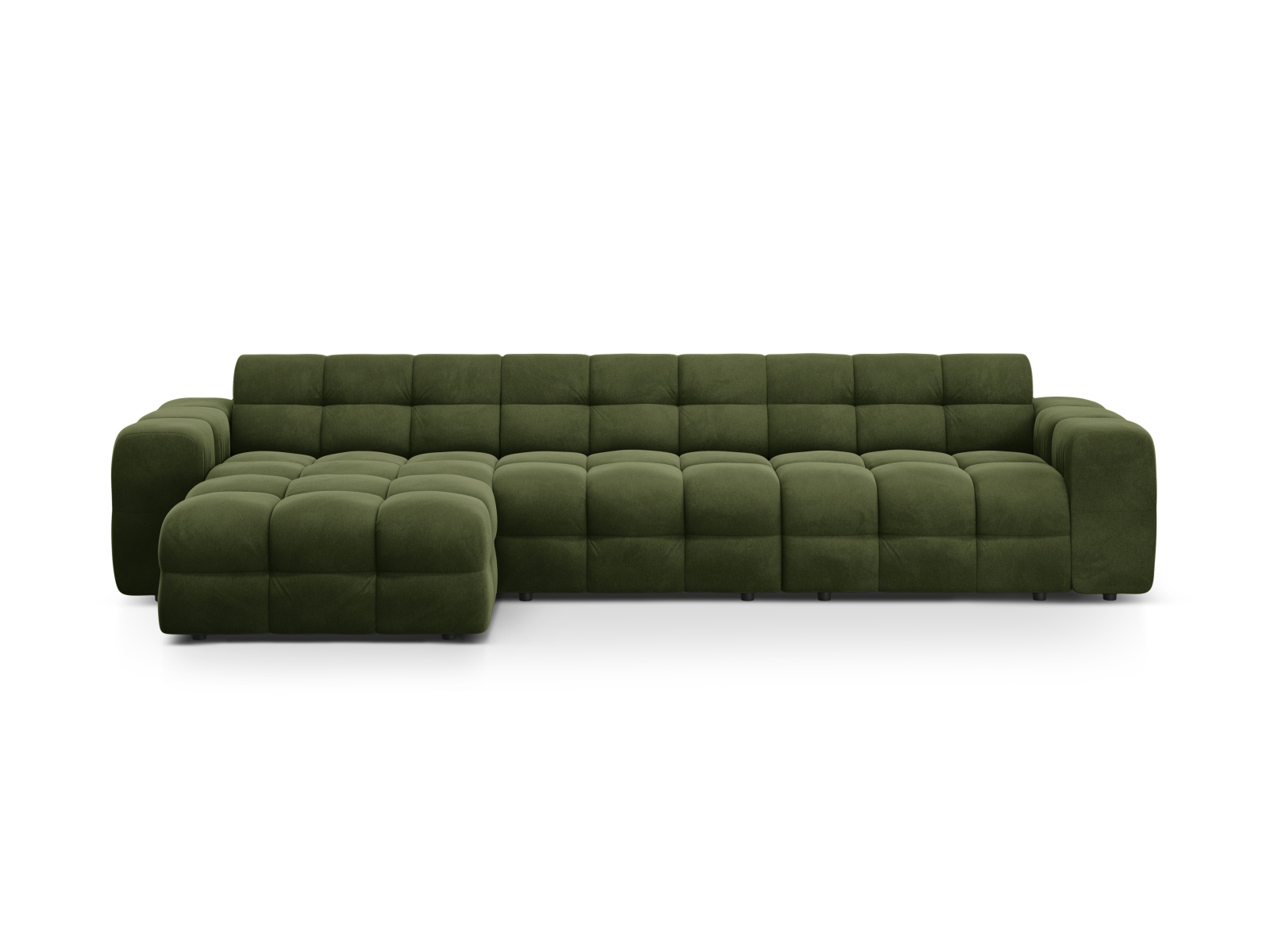 Velvet Left Corner Sofa, "Kendal", 5 Seats, 357x173x79